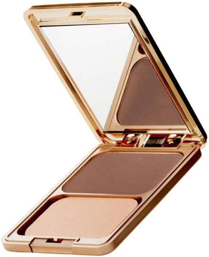 Napoleon Perdis Camera Finish Powder Foundation | 3-In-1 Compact | Silky Matte Finish, Anti-Aging, Buildable Coverage | with Vitamins C & E | (13.5G) Look N5 Topaz