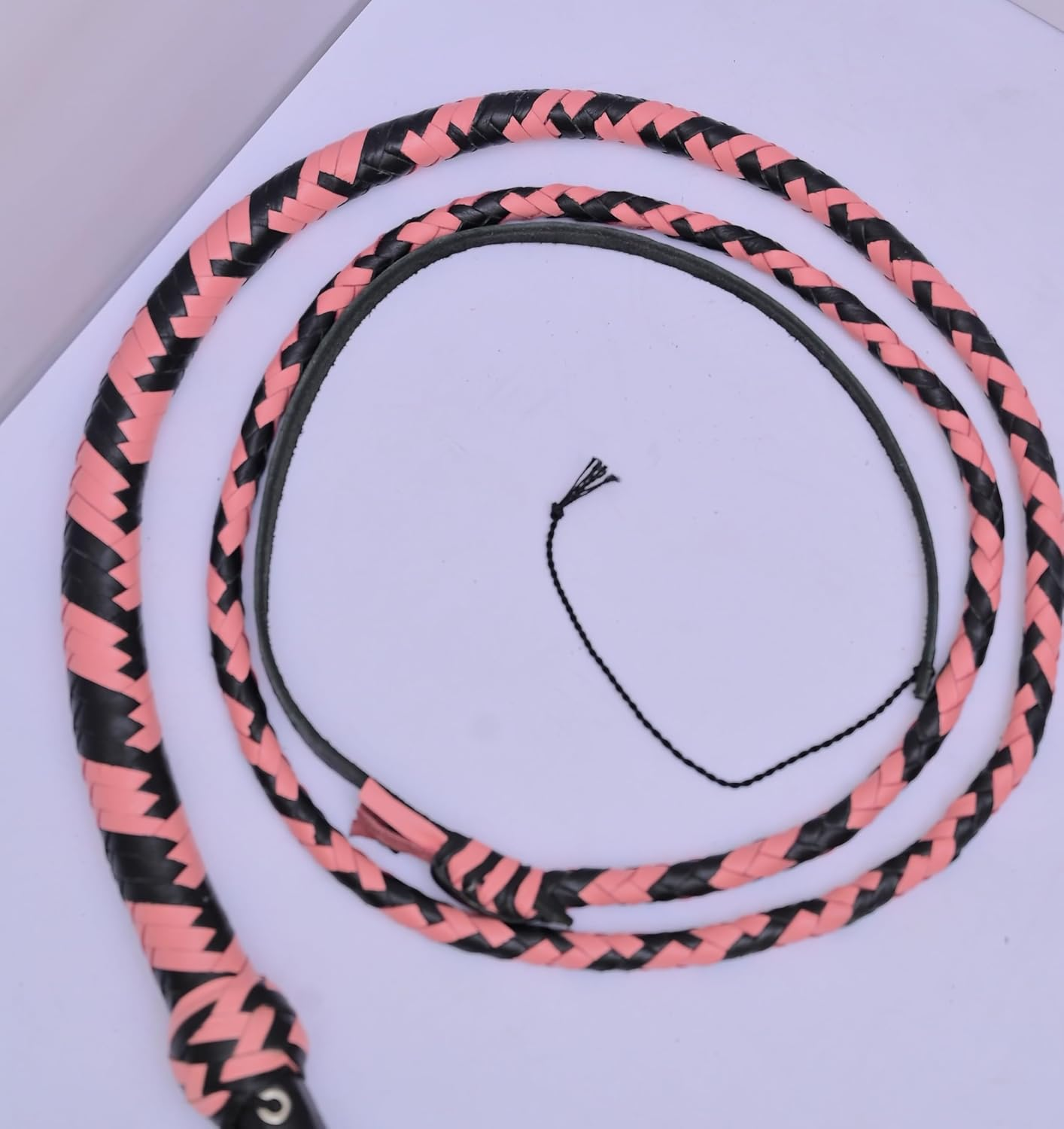 Bullwhip 6Ft Genuine Leather Indiana Jones Style Whip for Equestrian Training & Cracking, Leather Phobia Cowhide Stock Whip