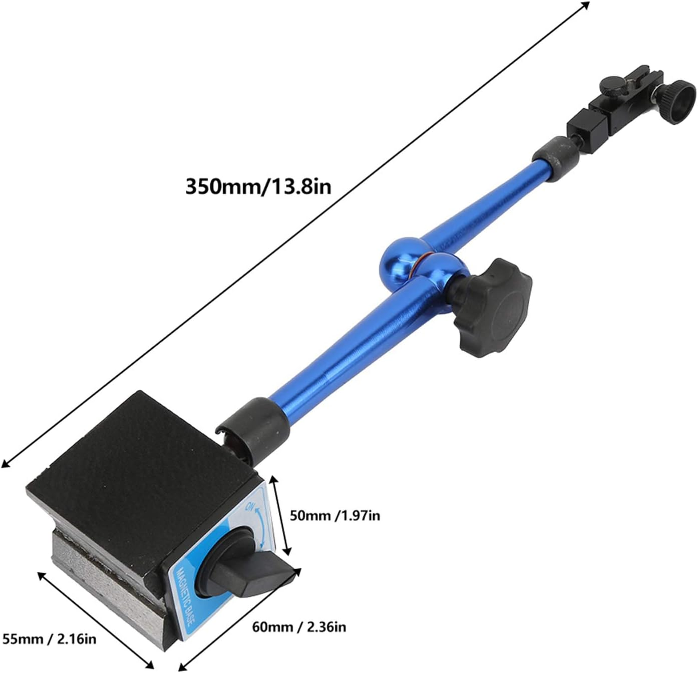 Dial Test Indicator with Magnetic Base, 0.01Mm Professional Magnetic Base Dial Indicator, Universal Adjustable Flexible Magnetic Base Holder Stand Dial Test Indicator image number 2