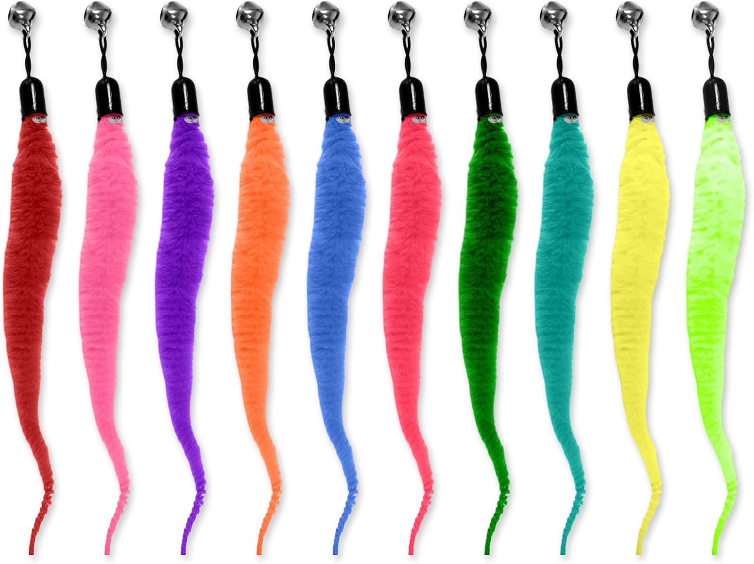 WELANE Cat Worm Toy Refills, 10 PCS Assorted Colors Worm Cat Interactive Toy for Teaser Replacement image number 5