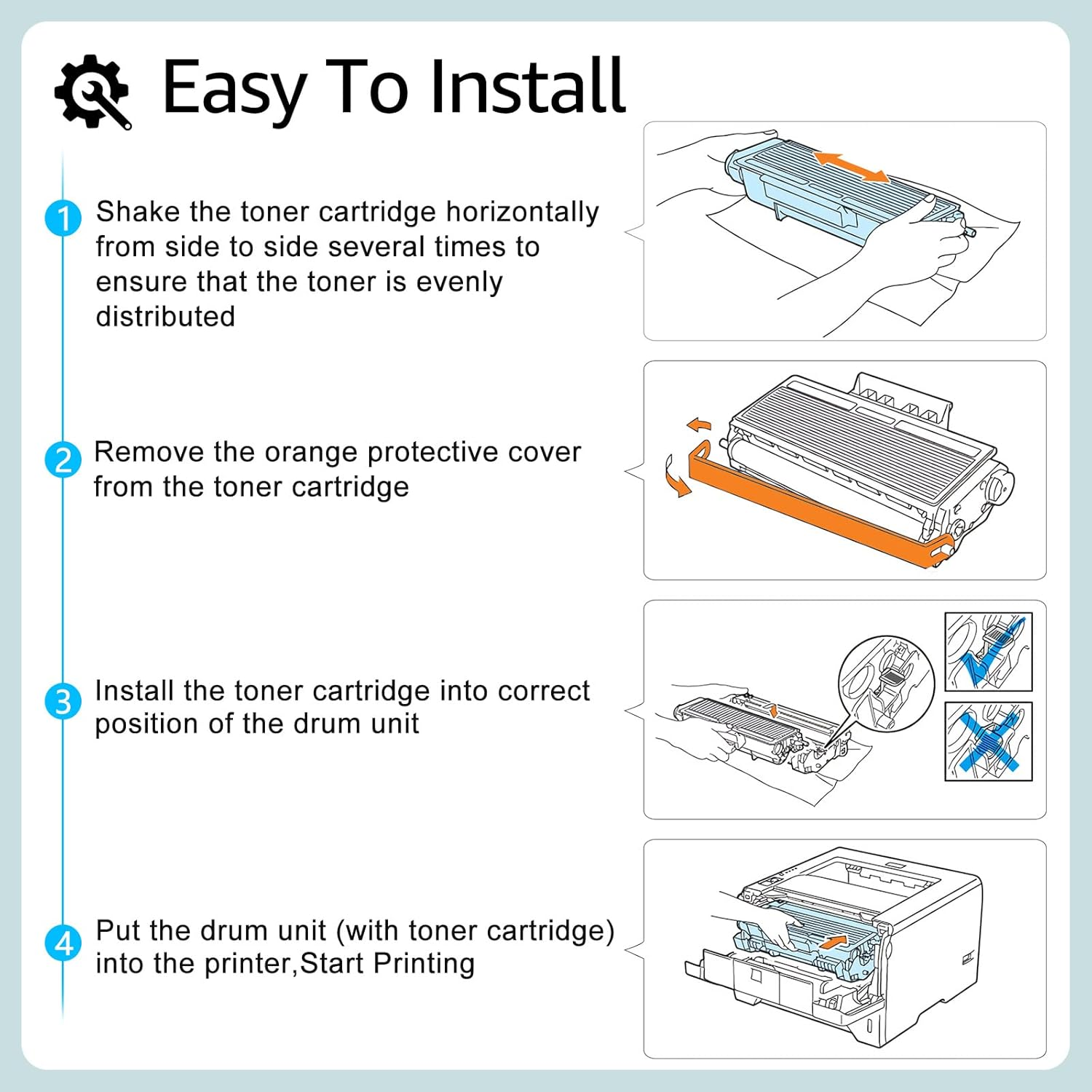 Greencycle 1 Pack TN660 TN-660 TN630 TN-630 Black Toner Cartridge Replacement Compatible for Mfc-L2700Dw Mfc-L2740Dw Dcp-L2540Dw HL-L2300D HL-L2380DW HL-L2320D DCP-L2540DW Laser Printer image number 4