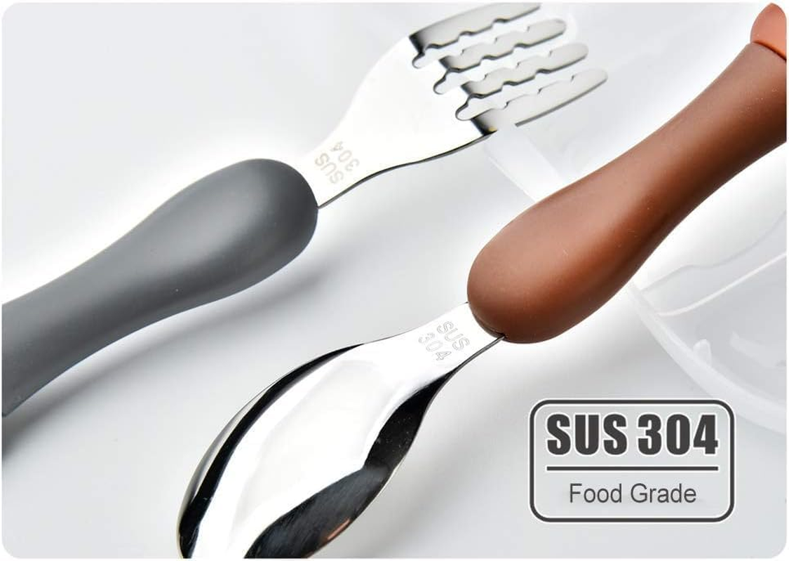 2 Piece Travel Carry Set,Portable Tableware for Children,Toddler Spoon & Fork Set with Travel Case image number 6
