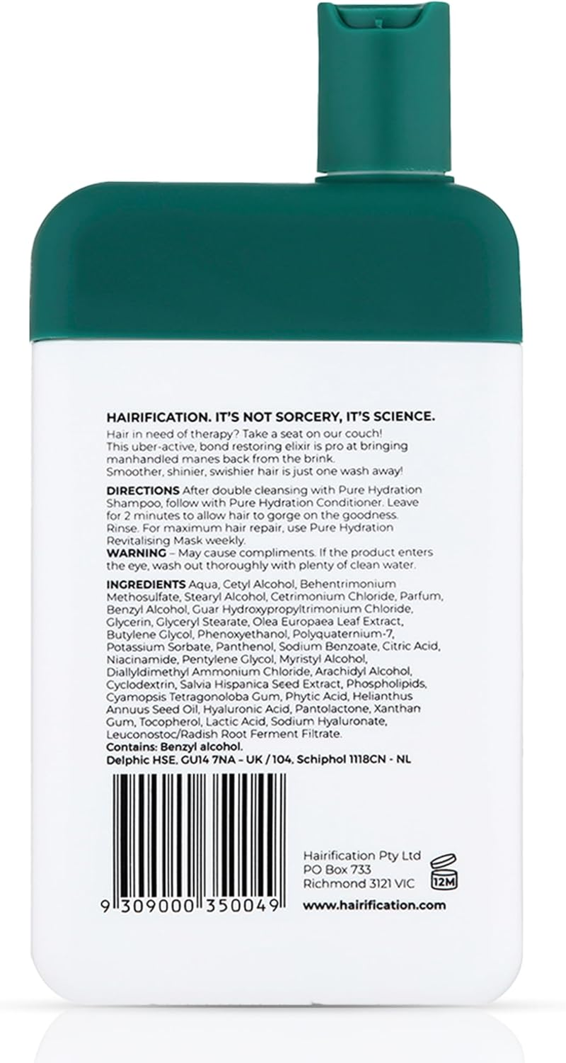 Hairification Pure Hydration Daily Conditioner for Dry or Fine Hair with Hyaluronic Acid, Niacinamide and Pro-Vitamin B5, 300Ml image number 2