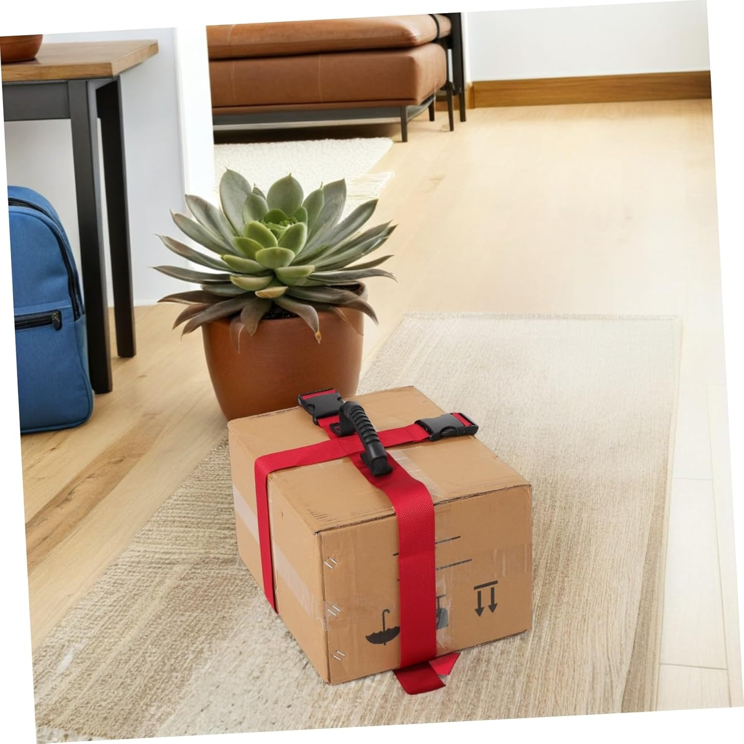 Heavy Duty Moving Straps with Elastic Tie down for Lifting Furniture Appliances Mattresses and Luggage Ergonomic Comfortable Handle Quick Securing System for Travel and Moving image number 6