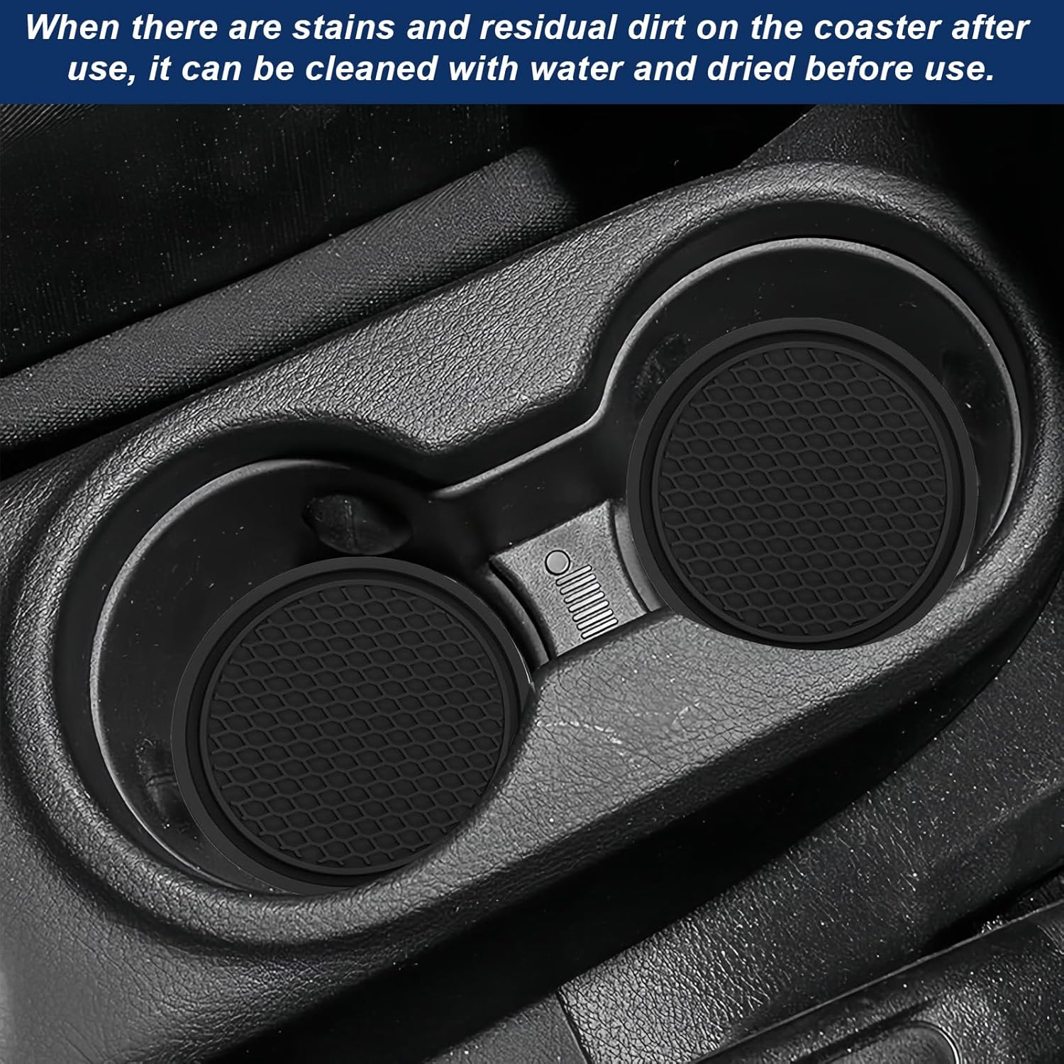4 Pcs Car Accessories,Car Accessories Interior,Universal Anti-Slip Coasters,Automotive Accessories for All Cars (Black) image number 5