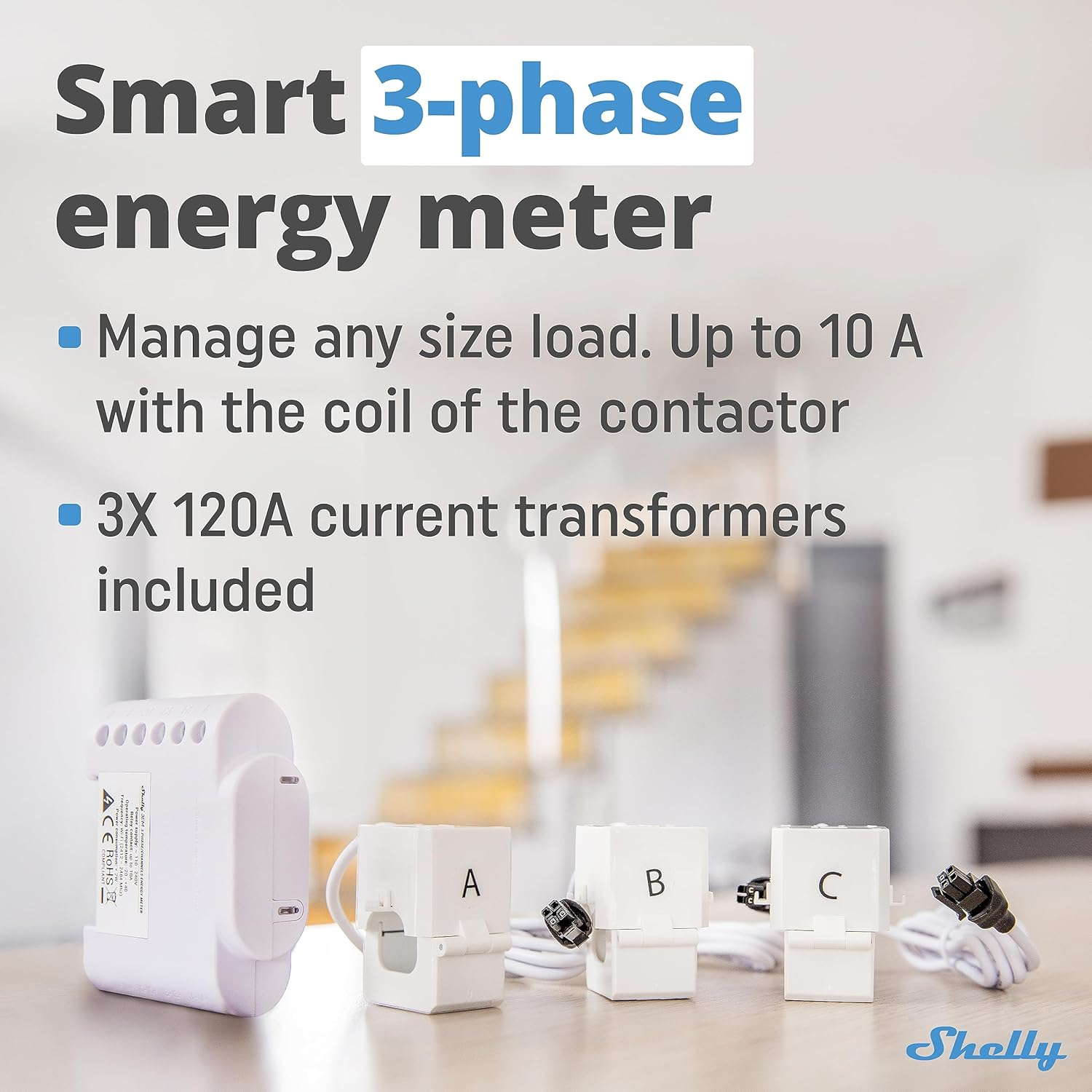 Shelly 3EM | Wifi 3 Channel Smart Energy Meter with Contractor Control Relay Switch | Home Automation | Compatible with Alexa & Google Home | Ios Android App | No Hub Required | Power Monitoring image number 2