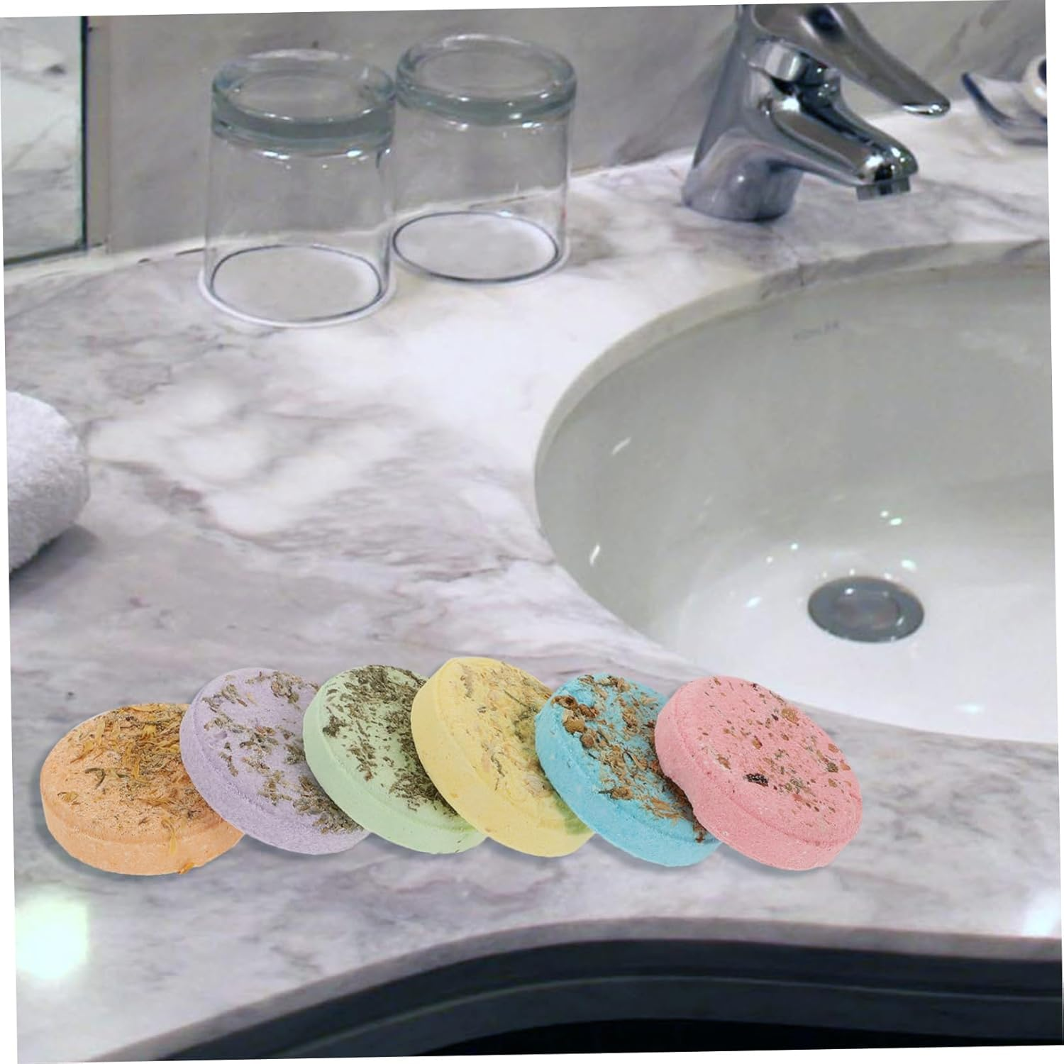 IWOWHERO 6Pcs Aroma Bath Pieces Breathe Vapor Shower Tablets Aroma Sheet Bathroom Accessories image number 4