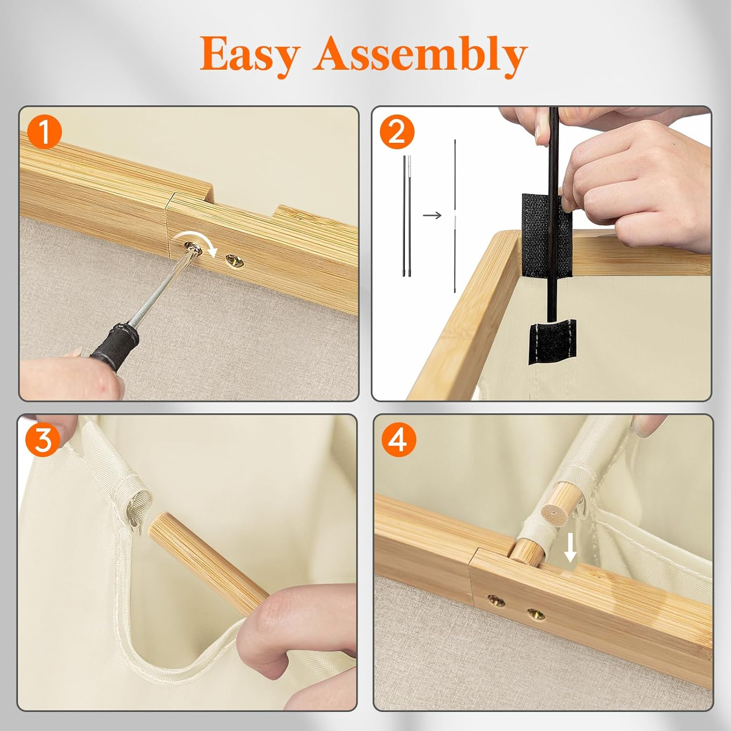 Lifewit 160L Double Laundry Hamper with Lid, Extra Large Bamboo Laundry Basket Dirty Clothes Hamper, 2 Section Laundry Bin Organizer for Laundry Room Bedroom with 2 Removable Liners & Bags, Beige image number 1