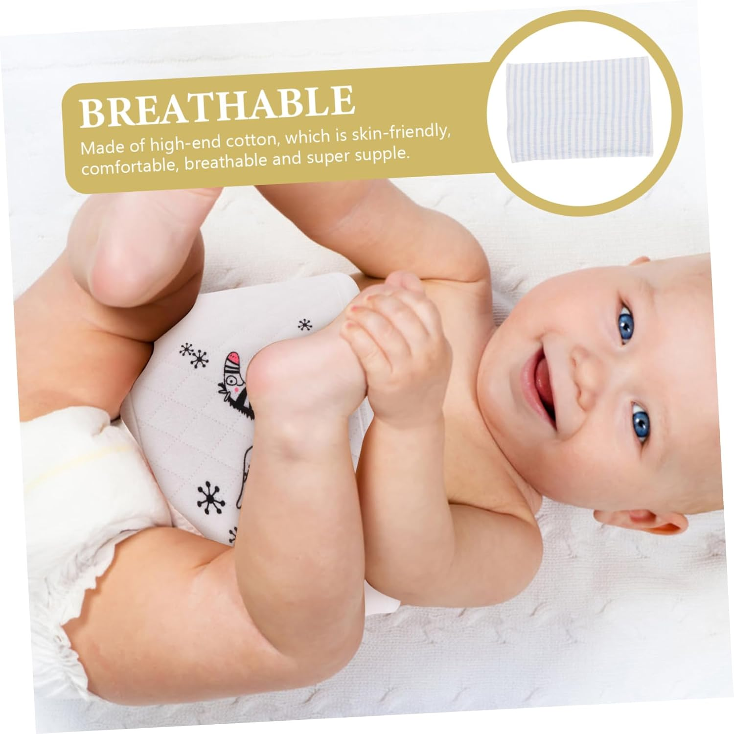 Stripe Belly Band for Newborns Soft Warm Abdomen Support for Breathable Comfortable Supplies for Night Use Air Conditioned Rooms image number 4
