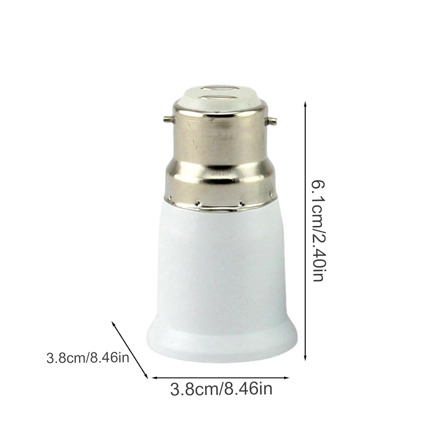 Light Bulb Socket Converter Bayonet to Screw Bulbs Adaptor B22 to E27 Socket Converter for Ceiling Fans Light Chandeliers Base S-Ocket Convert-Er for LED Bulbs and Incandescent B-Ulb (Turn B22 to E27) image number 1
