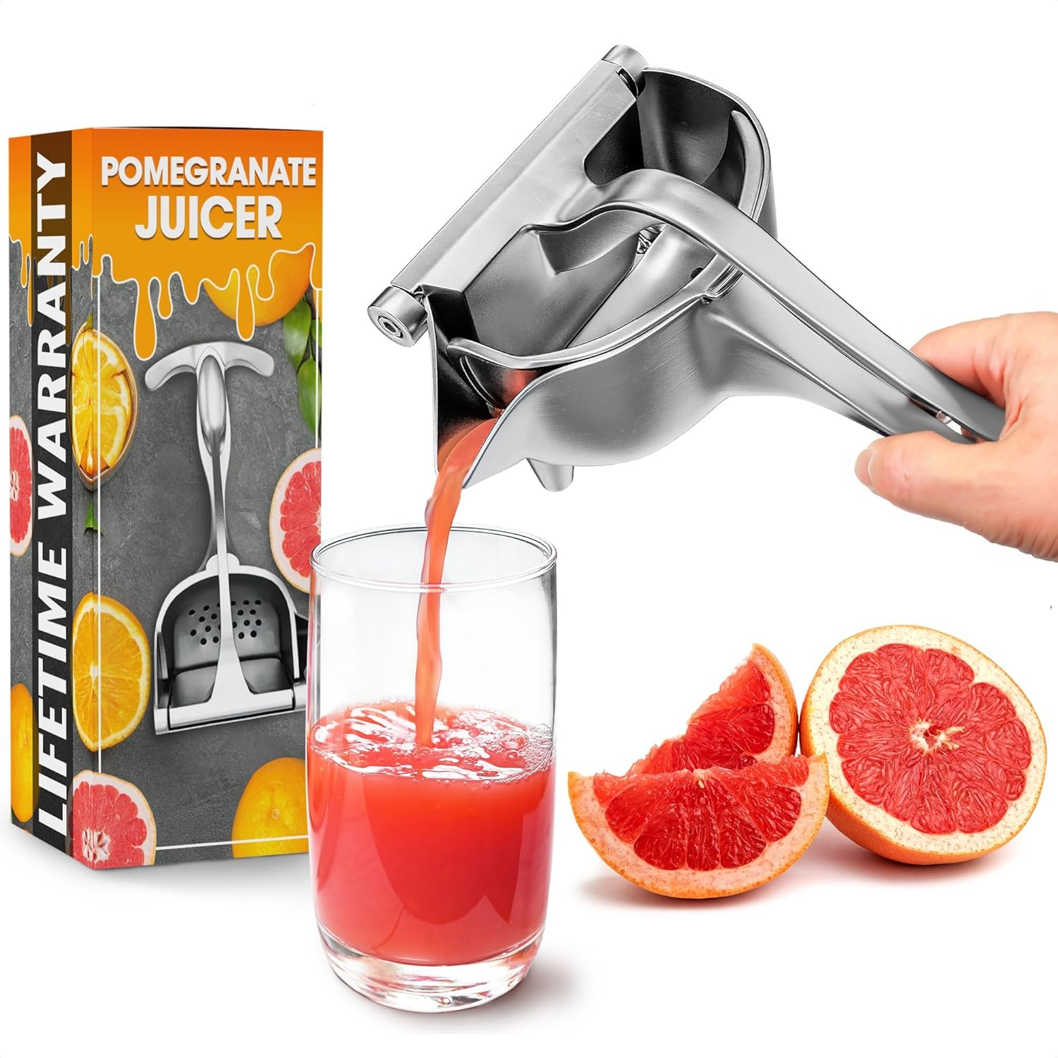 Hand Juicer Squeezer Pomegranate Juicer - Aluminum Manual Hand Press Juicer, Comfortable Ergonomic Grip for Efficient Juice Extraction of Pomegranates, Citrus, and Other Fruits | Durable, Compact image number 5