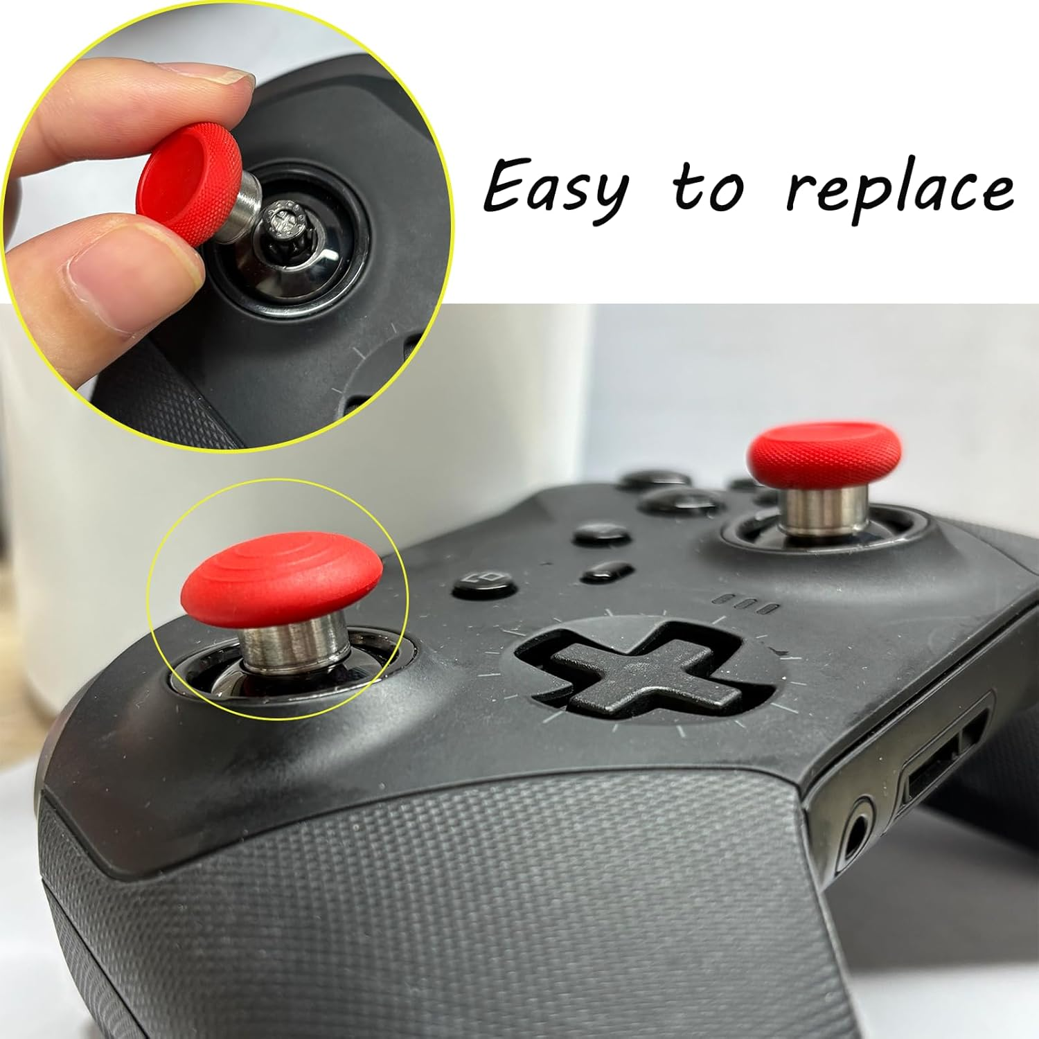 6 in 1 Swap Magnetic Thumbsticks Set for Xbox Elite Series 2 Controller,Replacement Joysticks Parts for Controller Elite Series 2/Elite Series 2 Core Controller(Red) image number 5
