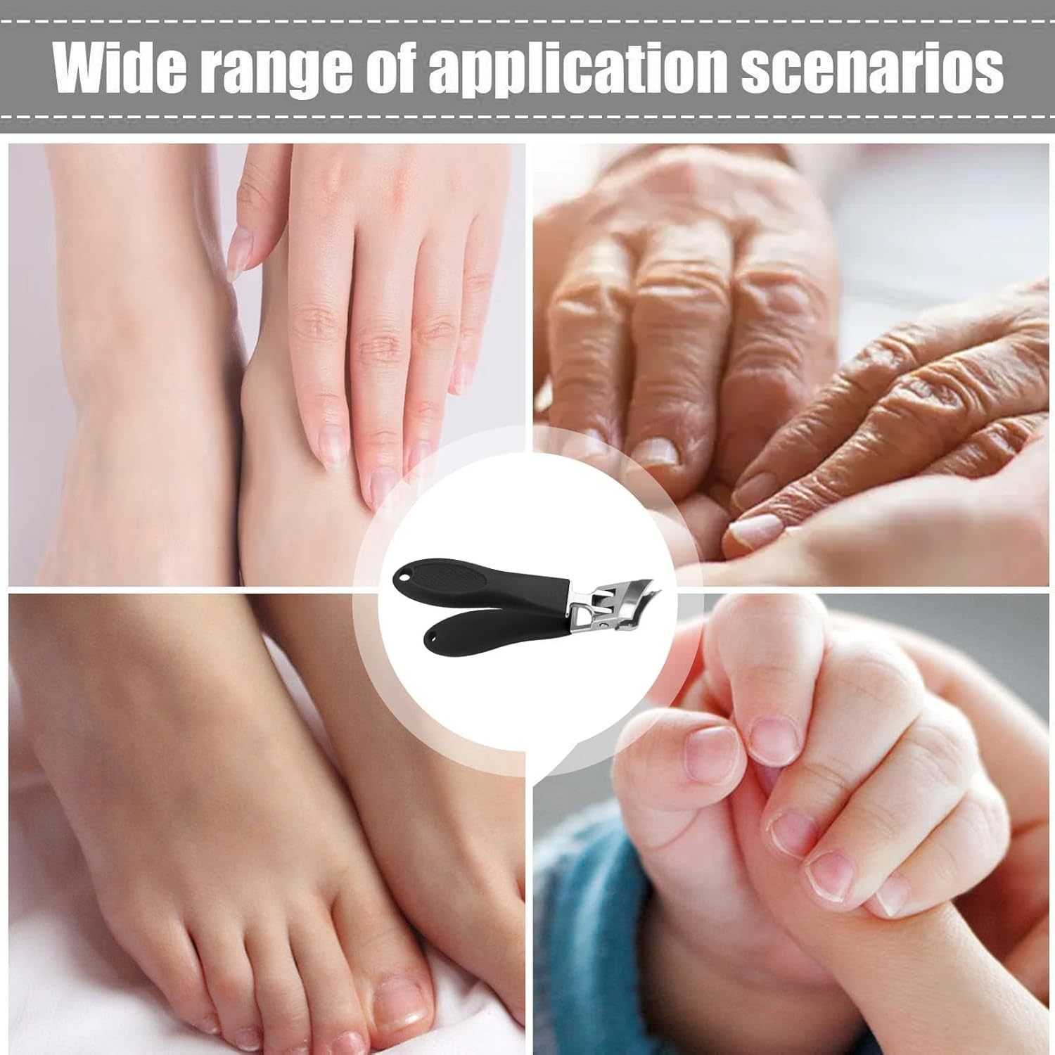 YRTUOP Curved Nail Clippers for Men | anti Splash Fingernail Cutter,Angled Nail Clippers Toenail Clippers for Ingrown Tough Nails, for Men Women Seniors - Black image number 5