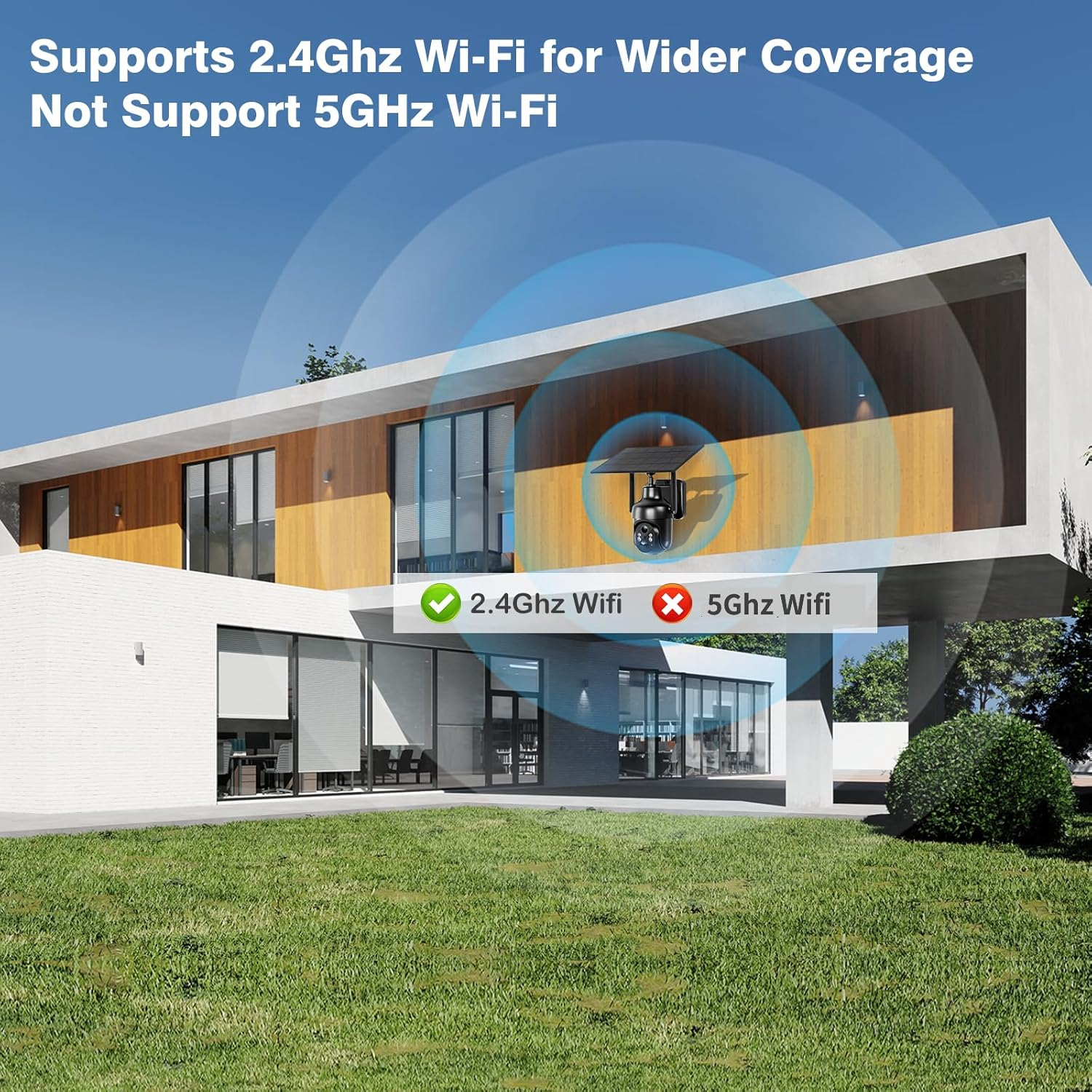 Xega Wifi Solar Security Camera 2 Pack, HD PTZ Wireless Outdoor Camera Surveillance Rechargeable Battery with Solar Panel, IR Night Vision, 2-Way Audio, PIR Motion Detection, IP66 Waterproof, 2.4Ghz image number 1