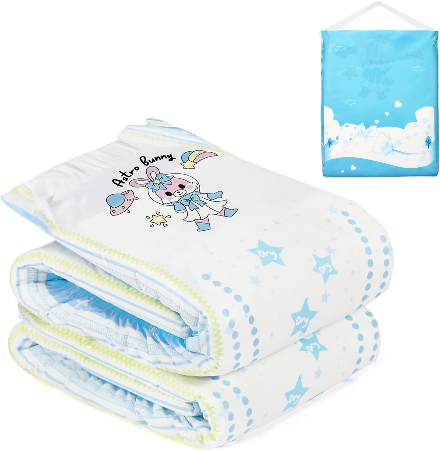 Littleforbig Printed Adult Brief Diapers 2 Pieces - Astro Babies(M) image number 5