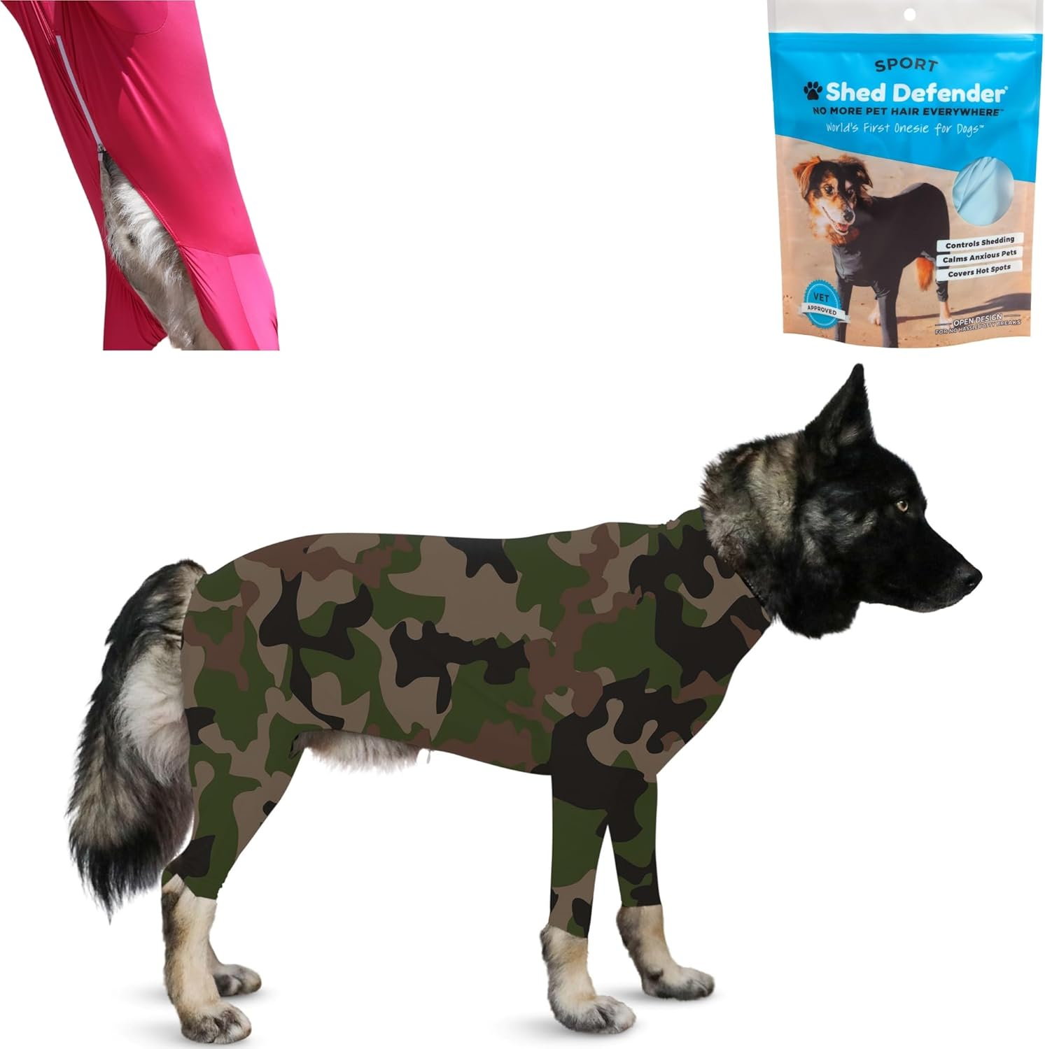 Shed Defender Sport Dog Onesie for Dog Shedding, Seen on Shark Tank, Lightweight Breathable, Bodysuit for Dogs, Pet Jumpsuit, Dog Body Suit, Shed Shirt, Full Body Shed Suit, Hot Spots, Vet Approved