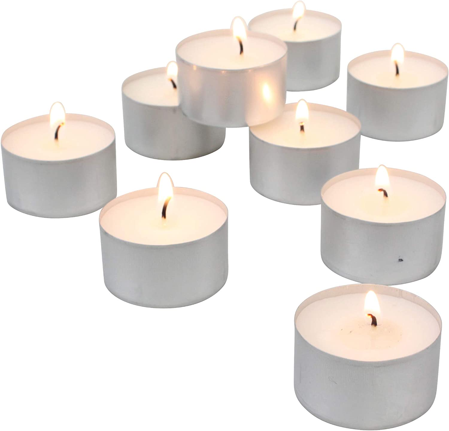 Stonebriar 300 Pack Unscented Tea Light Candles with 6-7 Hour Extended Burn Time, White, 300 Count image number 4