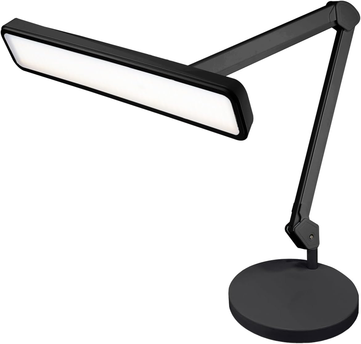 Neatfi (New Model) XL 2500 Lumens LED Task Lamp, 24W, 117 Pcs SMD LED, 56CM Wide Lamp, Eye-Caring (Black, Non-Cct with Clamp)
