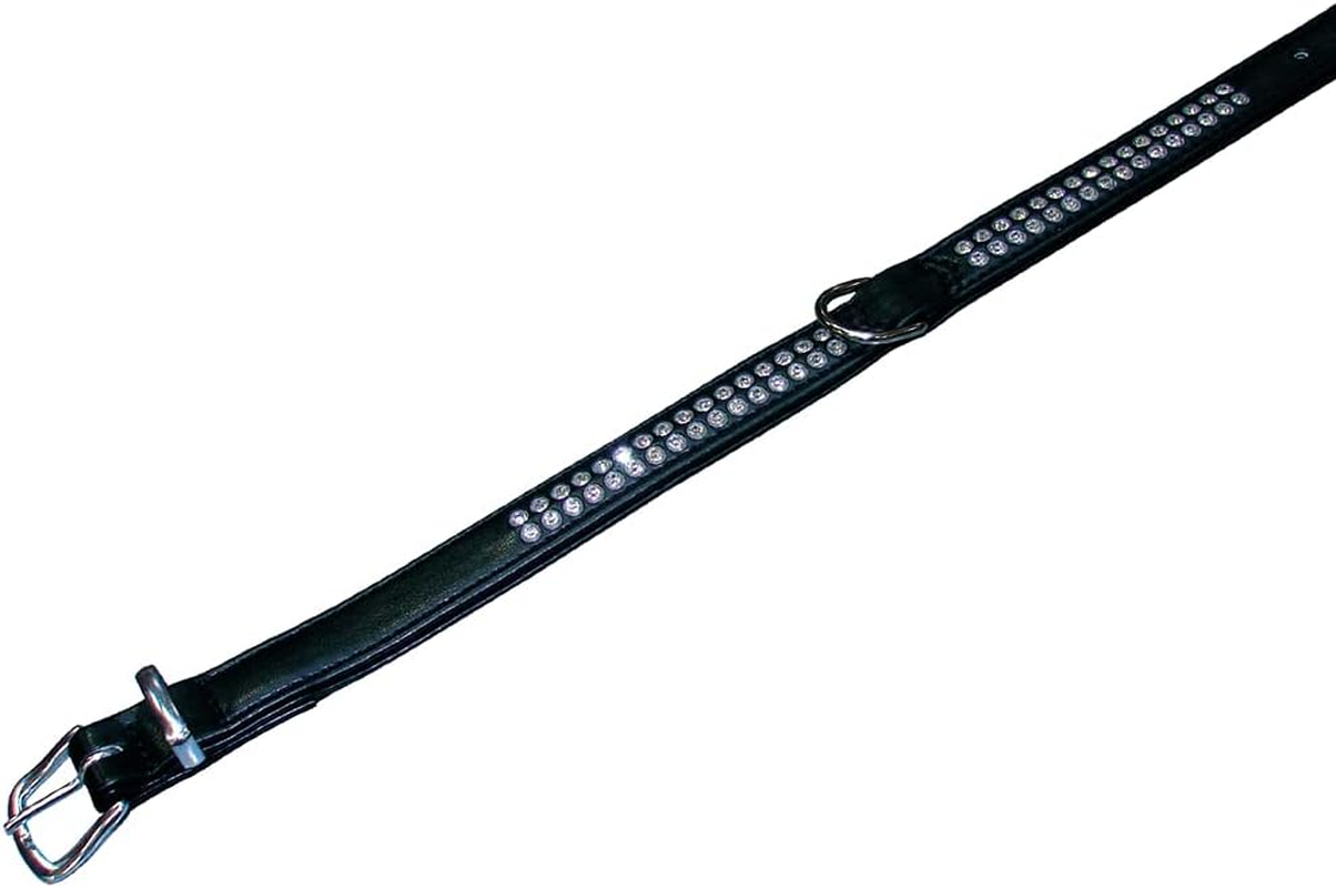 Nobby Dog Collar Crystal with Two Rows Swarovski Trim, 47 Cm X 17/ 19 Mm, Red