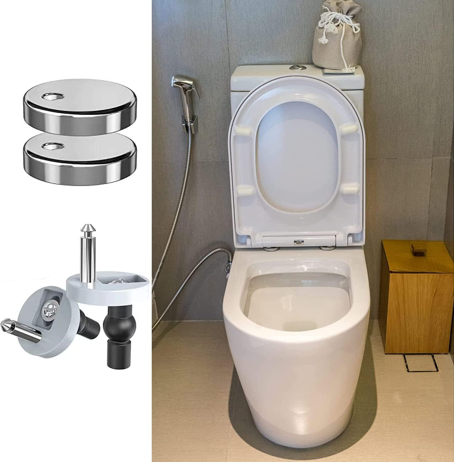 Heatunk Universal Quick Release Toilet Seat Hinge Fittings - Top Fixing, 4 Pcs | Easy Installation for WC Toilets | Ideal for Blind Holes image number 4