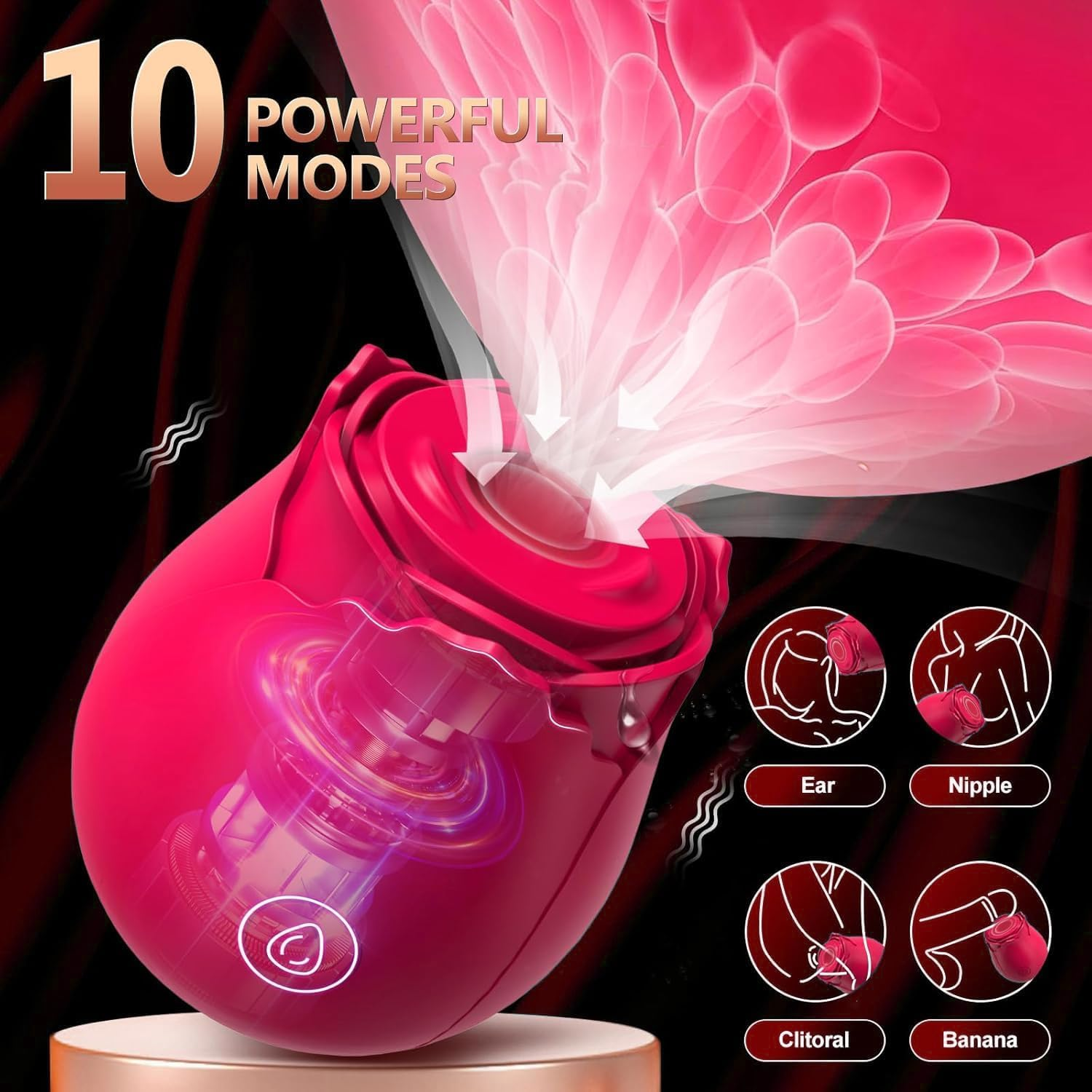 Sex Toys Vibrator Rose Toy Clit Sucker 10 Suction Modes Vibrator for Women, Adult Sex Toy with Powerful Stimulation, Sexual Wellness Products for Clitoral & Vaginal Pleasure (Red-Mg1) image number 2