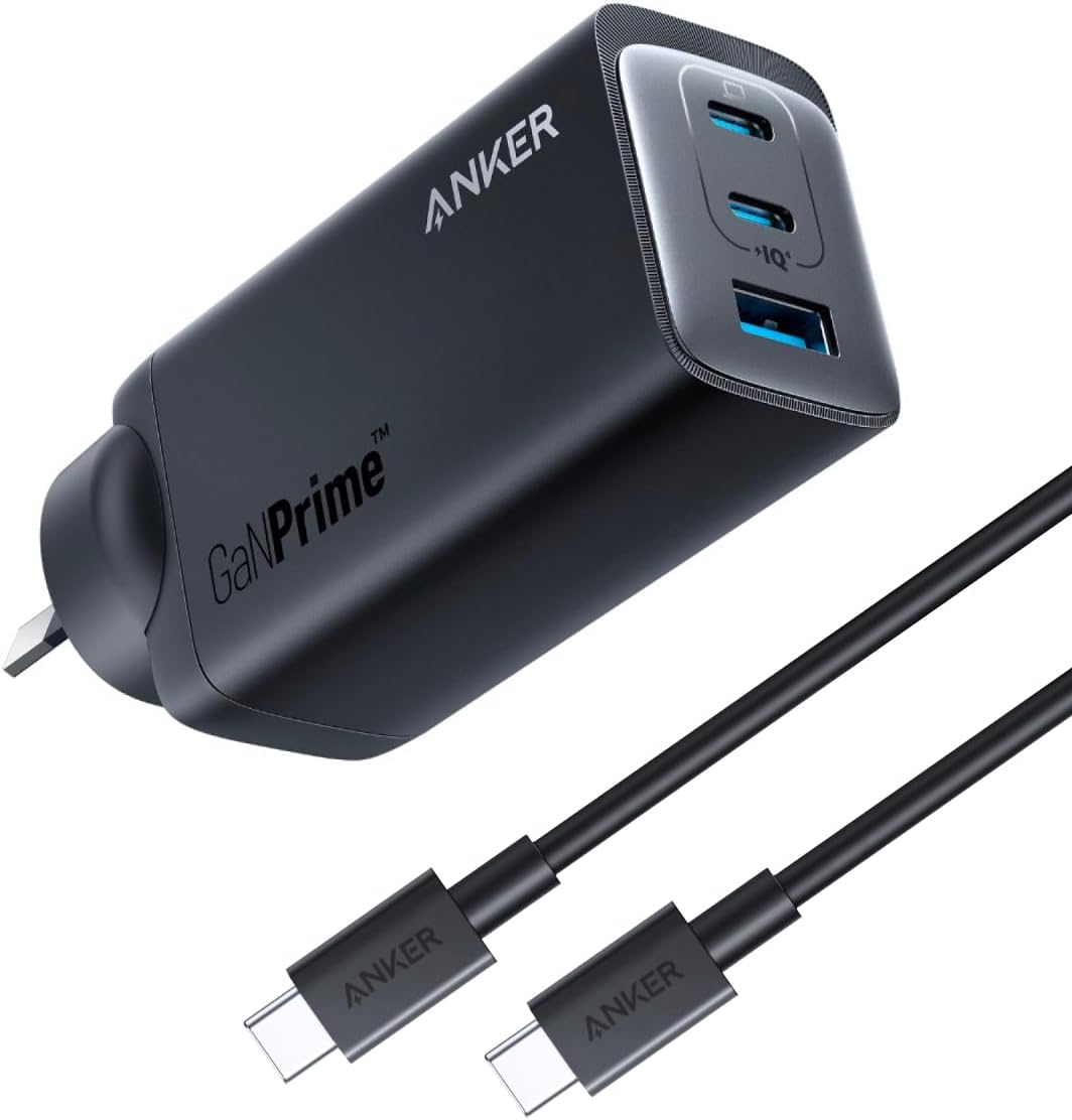 Anker 737 Ganprime, 120W USB C Charger with 1M USB C Cable, PPS 3-Port Fast Compact Wall Charger for Macbook Pro/Air, Ipad Pro, Iphone 17 Pro Max/16/15, Galaxy S22/S21, Dell XPS 13, and More Devices image number 1