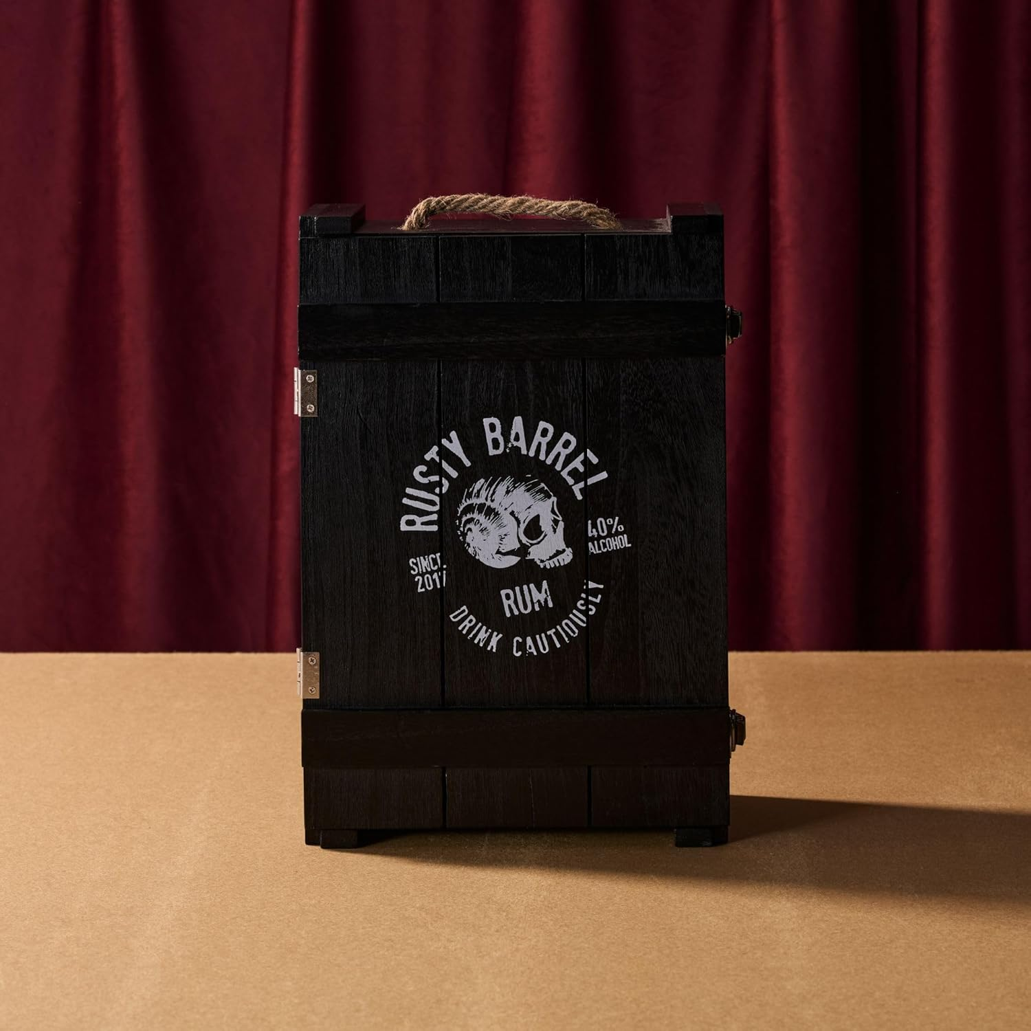 Rusty Barrel Spiced Rum Gift Pack - Stylish Wooden Gift Box with Two Rusty Barrel Rum Glasses. for the Rum Lover. Aged 5 Years - Premium Caribbean Rum Infused with Coffee, Vanilla, Cocoa, Orange Peel, Cinnamon & Other Spices. image number 3