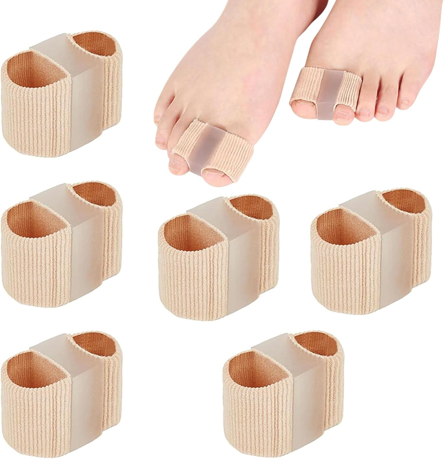 6 Pack Toe Separators, Bunion Corrector for Women Men, Hammer Big Toe Straightener for Overlapping Breathable and Bunion Pain Relief image number 2