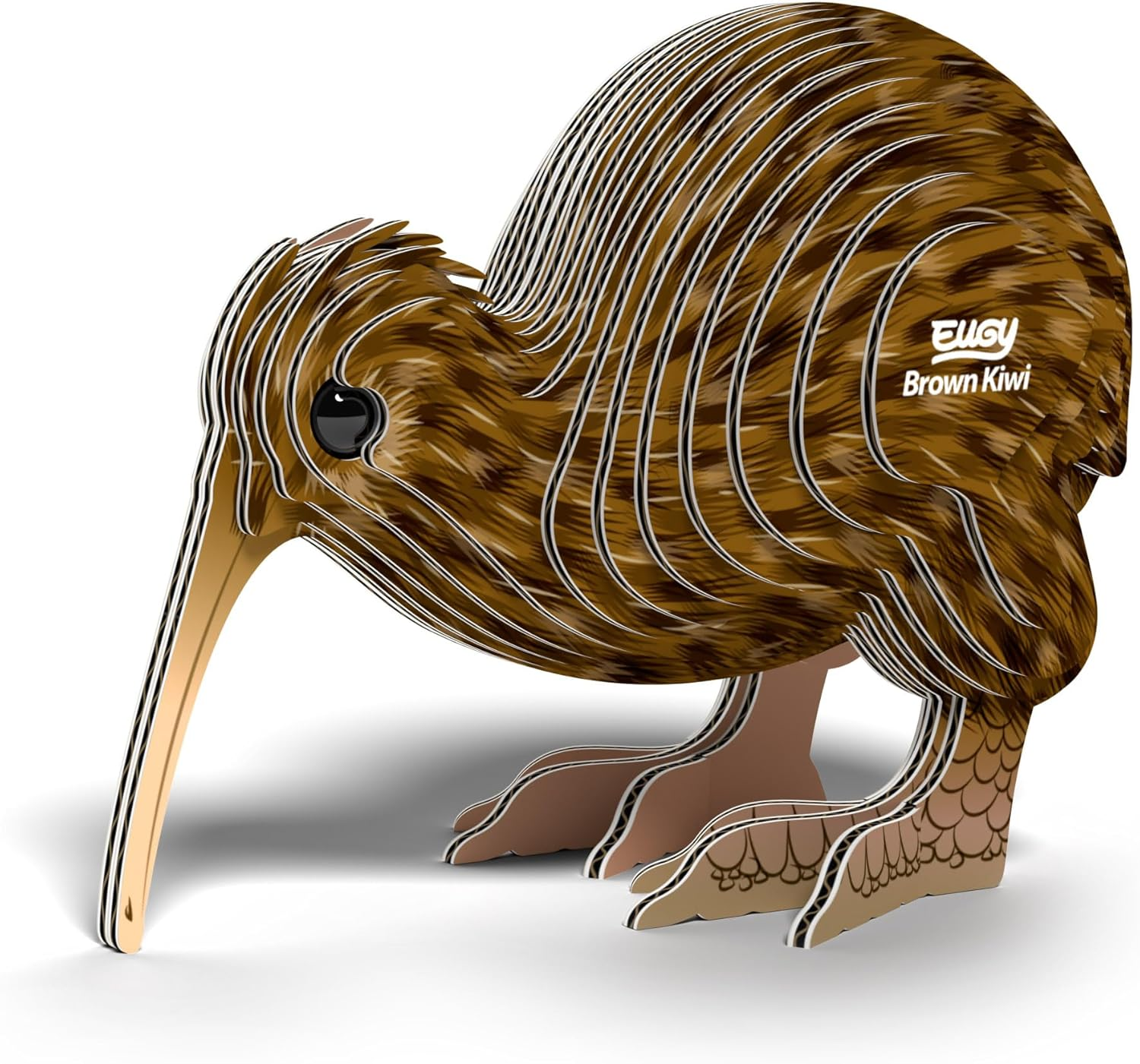 EUGY 091 Brown Kiwi Eco-Friendly 3D Paper Puzzle image number 2