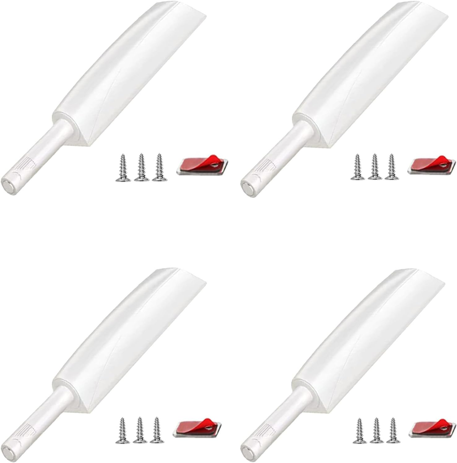 4Pcs Magnetic Push Latches for Cabinet Door, Cabinet Magnetic Latch with 2 Installation Methods, Magnetic Touch Latches for Closet, Cupboard, Wine, Cabinet, Drawer Sliding Door - Black