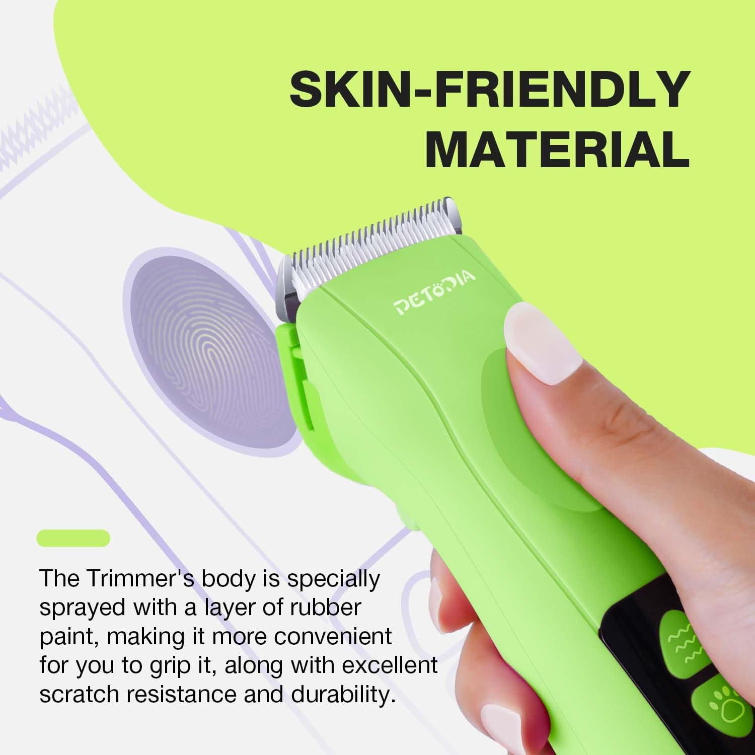 Dog Clippers for Grooming - Professional Cordless Dog Grooming Kit with Rechargeable Base, Low Noise Pet Shaver Quiet Clippers Set for Dogs Cats Thick Coats (Green) image number 6