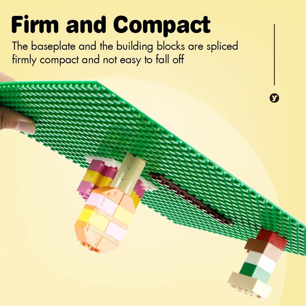 Lekebobor Classic Baseplates 10"X10" Building Brick, Compatible with Major Brands Building Base Plate, 4 Packs, Green