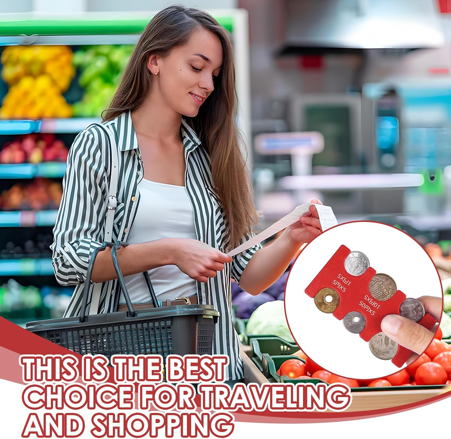 4 Pcs Japanese Yen Coin Holder, Hard Case Organizer with 6 Individual Slots, Portable JPY Coin Storage and Dispenser for Travel Shopping, Holds 1/5/10/50/100/500 Yen Coins (Black, Red, White, Clear) - Black\Red\White\Clear image number 6