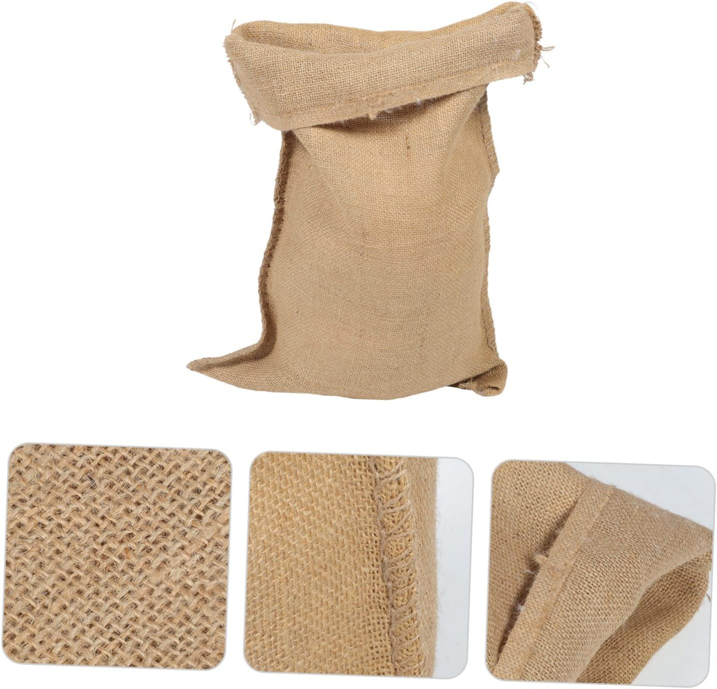 BESPORTBLE 3Pcs Large Capacity Burlap Bag Jute Sand Storage Pouches 40X60Cm Reusable Outdoor Food Storage for Flood Control and Road Sandpacking image number 2