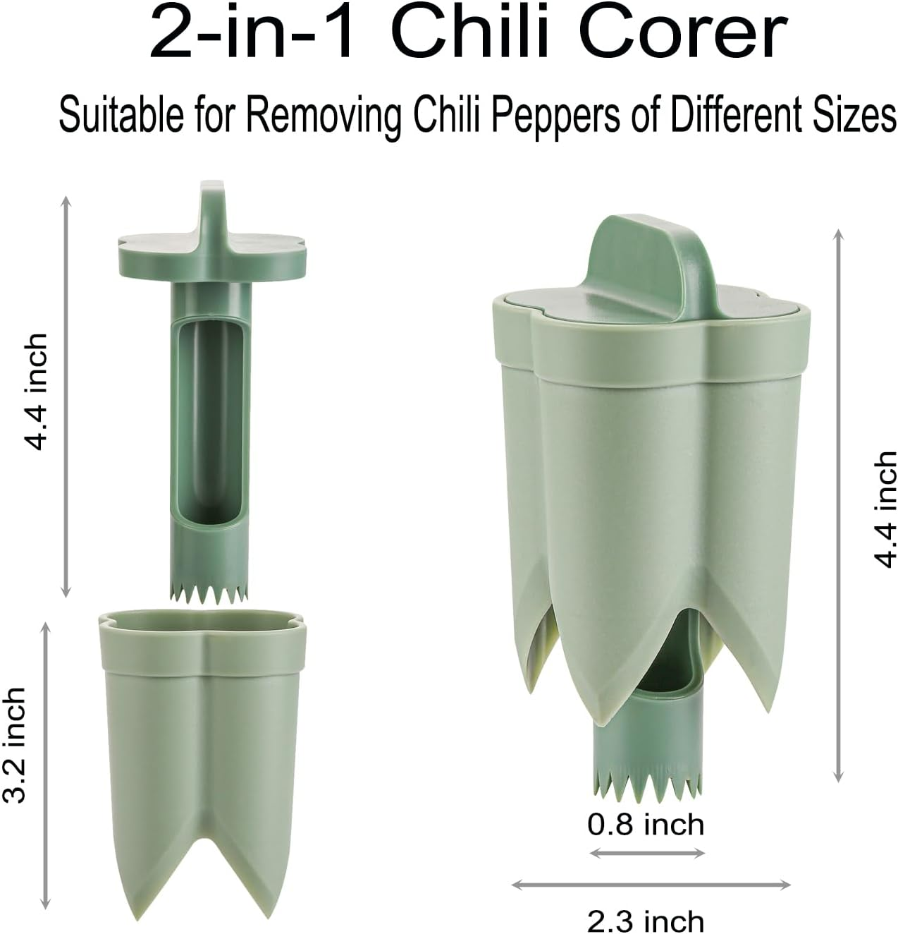 Pepper Seed Corer Remover, Upgrade 2 in 1 Bell Pepper Cutter Quickly Cutting and Deseeding Bell Pepper Corer Tool for Vegetables Kitchen Gadget image number 4