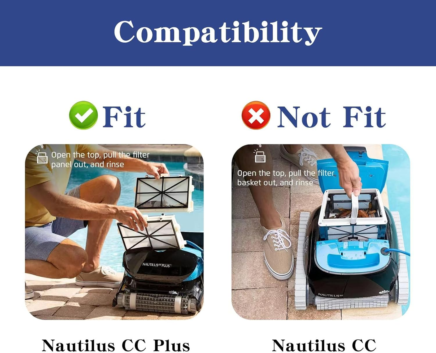 4PCS Ultra Fine Filters Compatible with Dolphin Nautilus CC plus (Not for Nautilus CC), Nautilus CC Supreme, M200/M400/M500, Pleated Pool Cleaner Replacement Part, Replace# 9991432-R4 image number 4