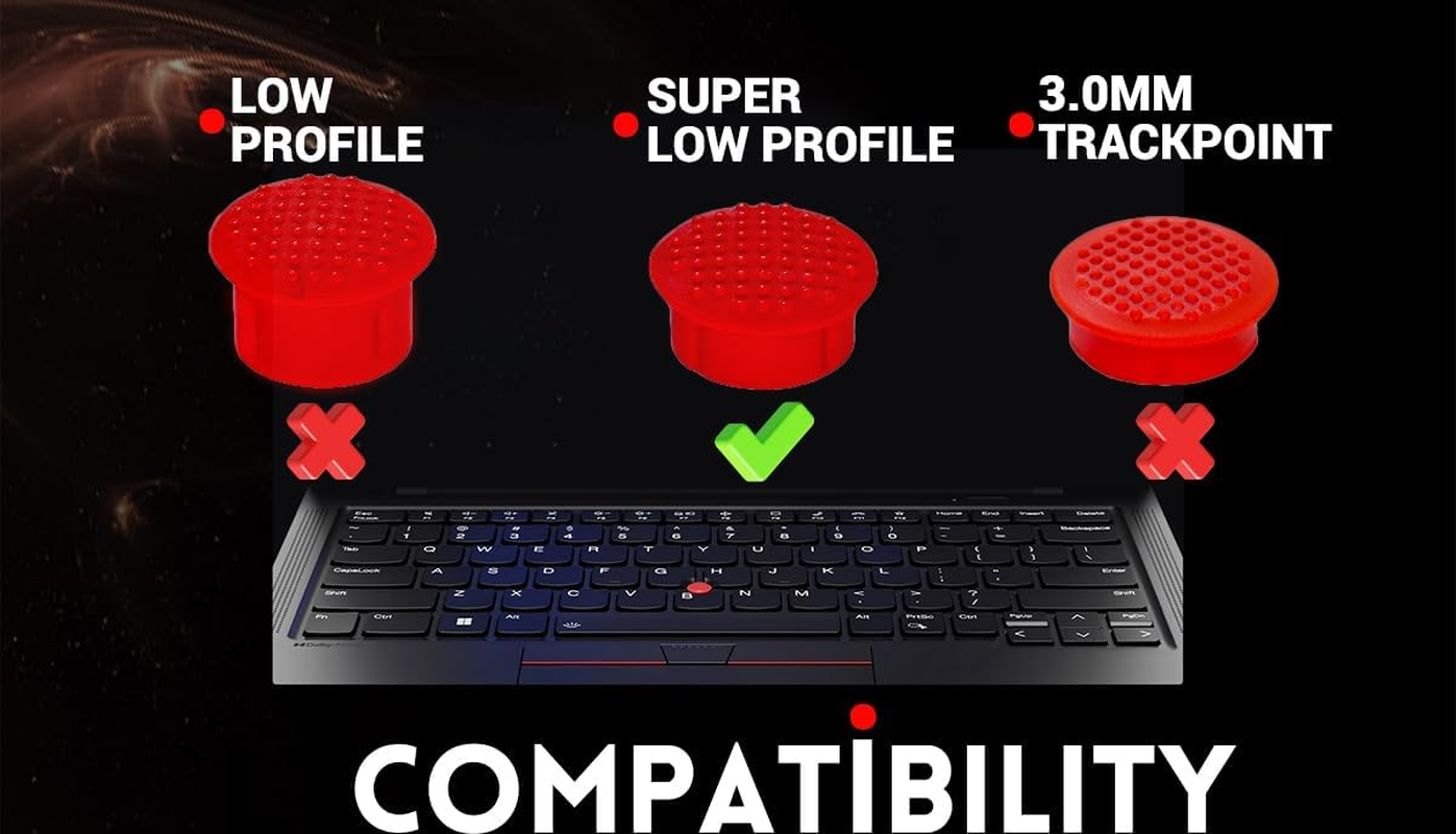 Pack 3 Super Low Profile Trackpoint Caps for Lenovo Thinkpad T460S T460P P70 T470 T470S Thinkpad X1 Carbon (Year 2016, 2017 Model), X1 Yoga,Thinkpad 13 - 3.0Mm Trackpoint image number 2