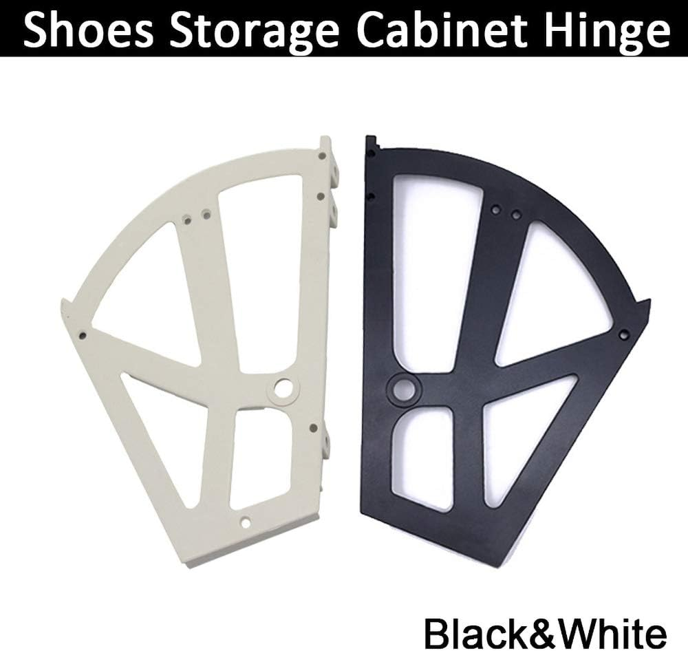 Shoes Drawer Cabinet ABS Plastic Hinges Turing Rack Replacement Fittings for Kitchen Living Room, Shoe Storage Cabinet Flip Frame Hinges Furniture Parts (1 Pair) (White) image number 2
