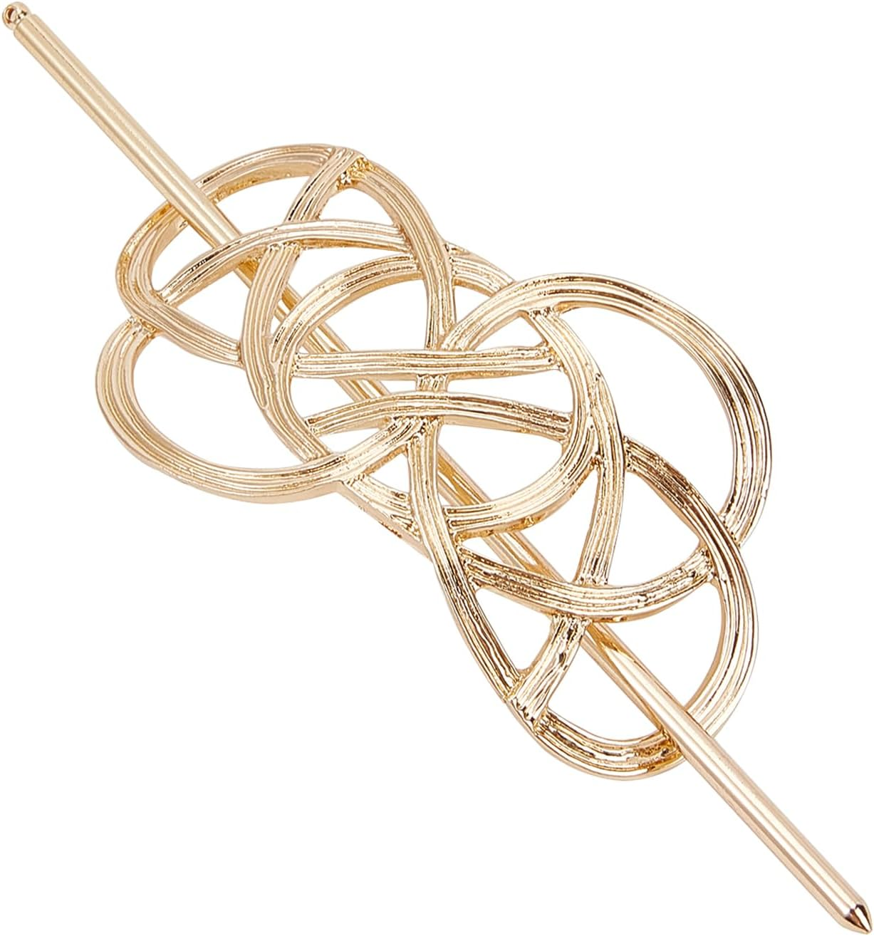 NICENEEDED Hair Slide Hairpin Clip with Stick, Golden Hollow Hairpin Retro Hair Barrette Chignon Ponytail Holder, Hair Bun Clip No Slip Hair Accessories for Women image number 1