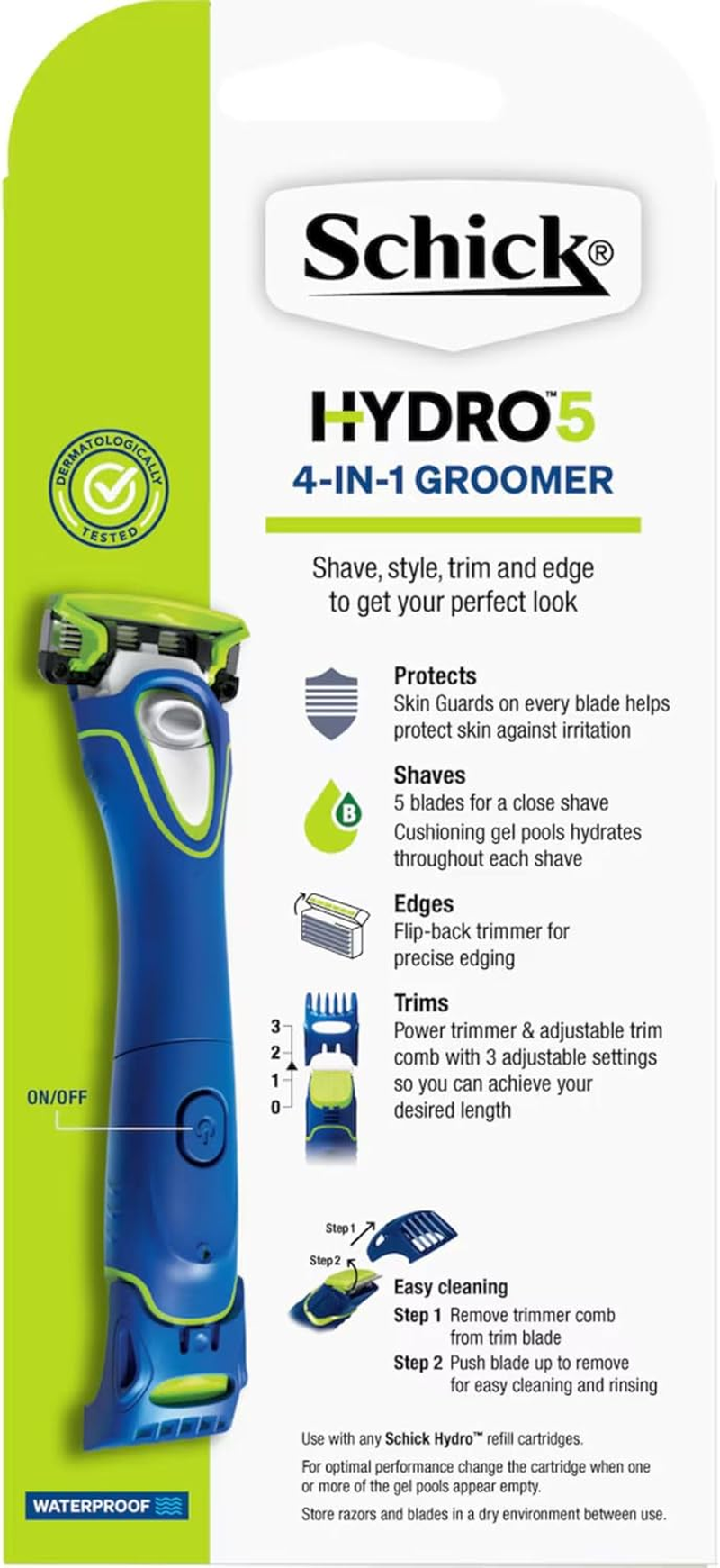 Schick Hydro 5 Groomer Razor Kit for Men, 4-In-1 Power Trimmer