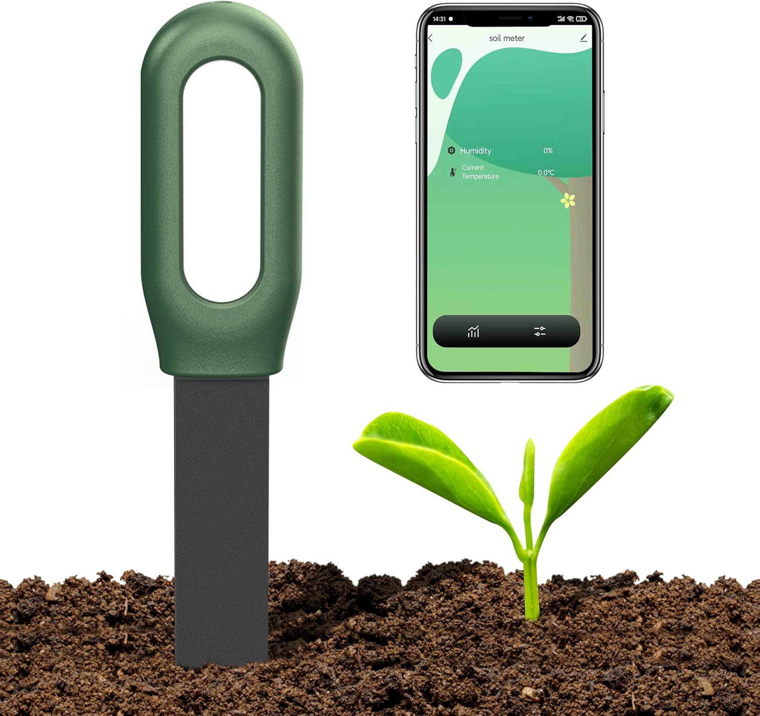 Smart Zigbee Soil Moisture & Temperature Sensor &ndash; Indoor Plant Monitor Compatible with Tuya Smartlife App &ndash; Requires Zigbee Hub &ndash; High Accuracy Soil & Ambient Monitoring for Smart Home Gardening image number 1