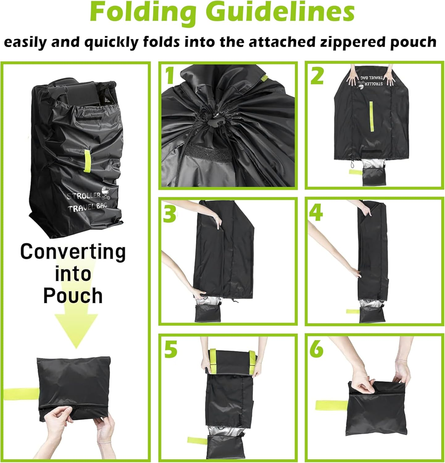 Bestbless Stroller Travel Bag, Portable Pram Bag for Airplane, Car Seat Travel Bag, Large Pushchair Cover with Shoulder Strap, Waterproof Gate Check Bag for Infant Strollers image number 1