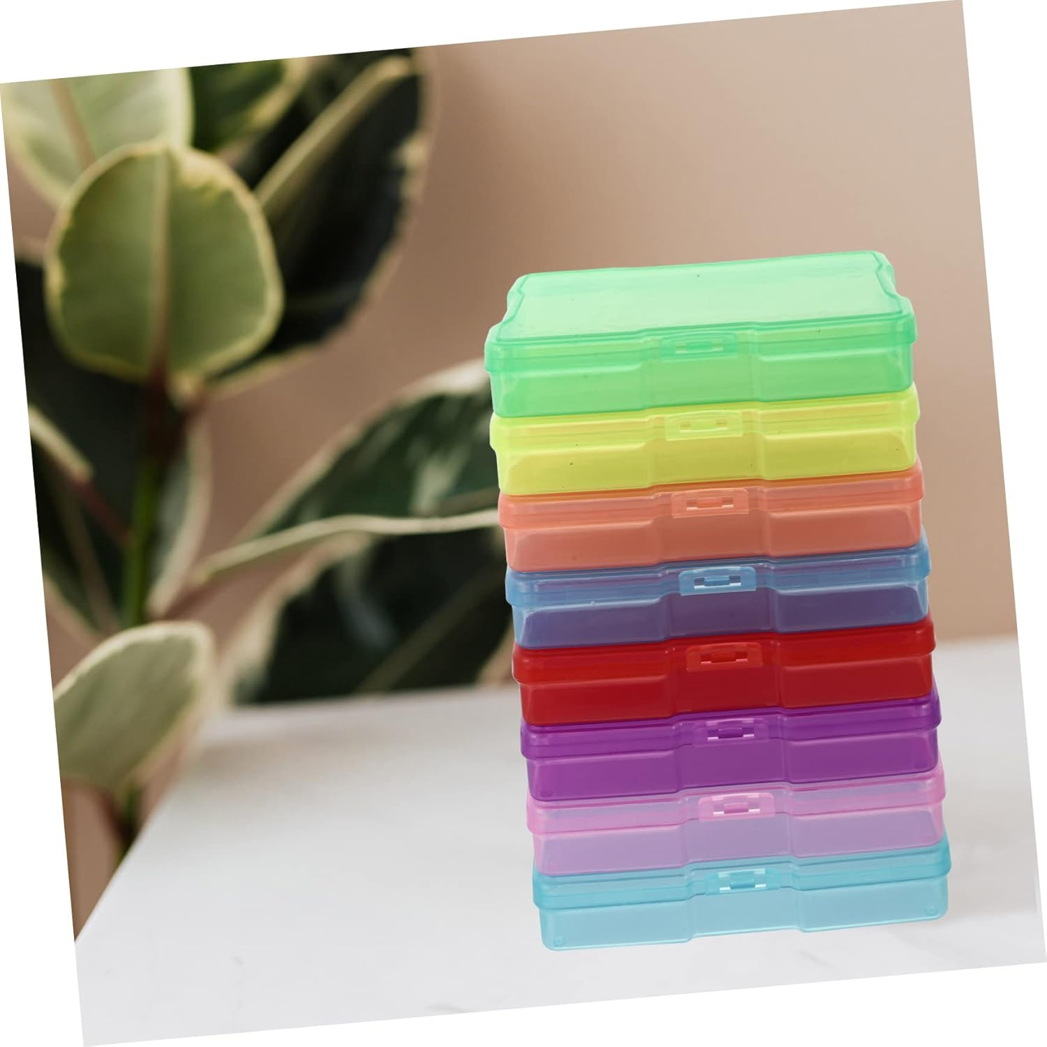 KOMBIUDA 8Pcs Mixed Color Plastic Photo Storage Boxes and Jewelry Organizers 4X6 Inch Postcards Holder Multipurpose Storage Case for Electronic Components and Screws image number 6