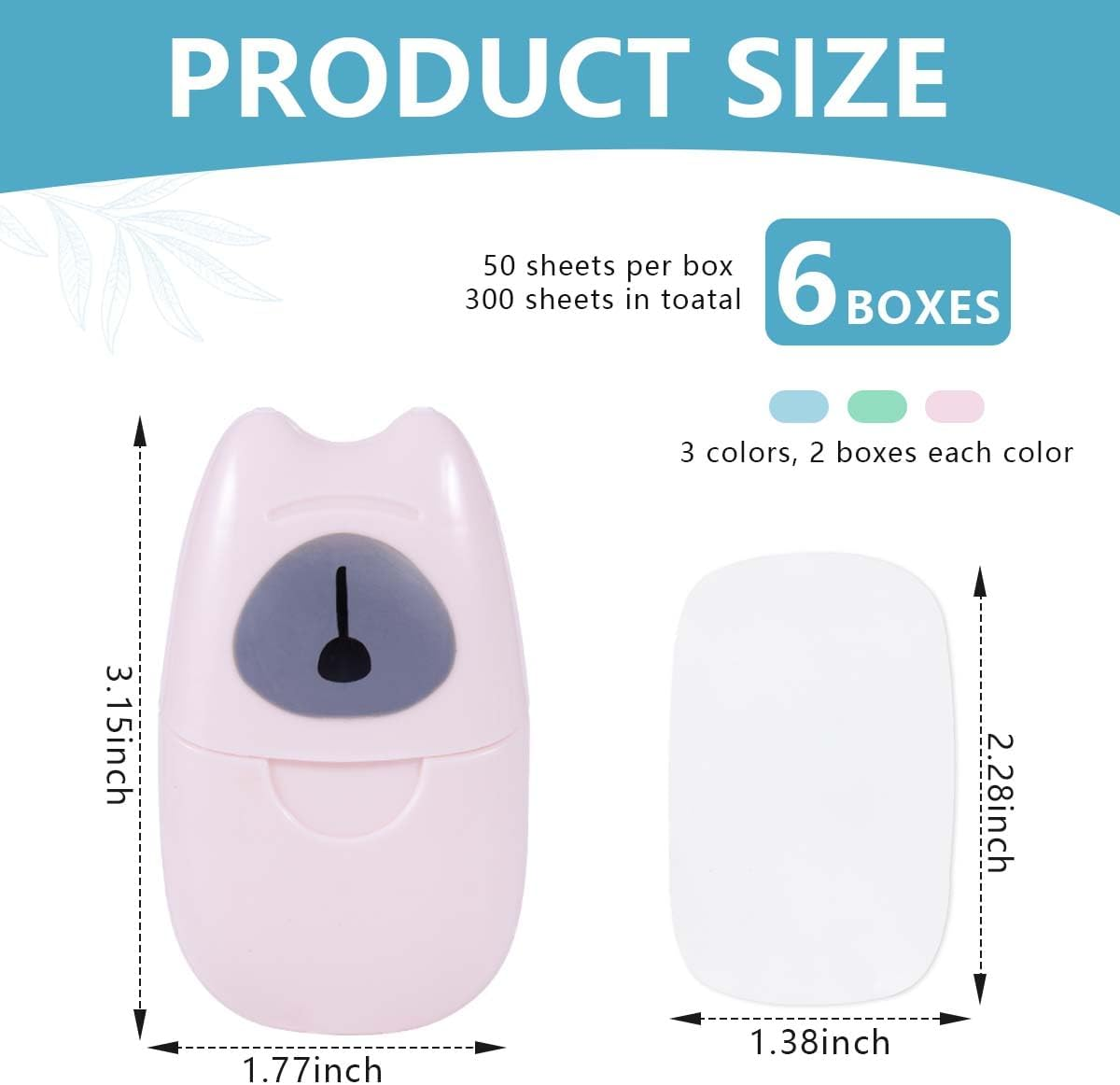 KISEER 6 Boxs (300 Sheets) Mini Portable Travel Soap Paper Sheets Disposable Hand Washing Bath Scented Paper Soap for Outdoor, Camping Hiking (Colorful) - Colorful 3 Box image number 3