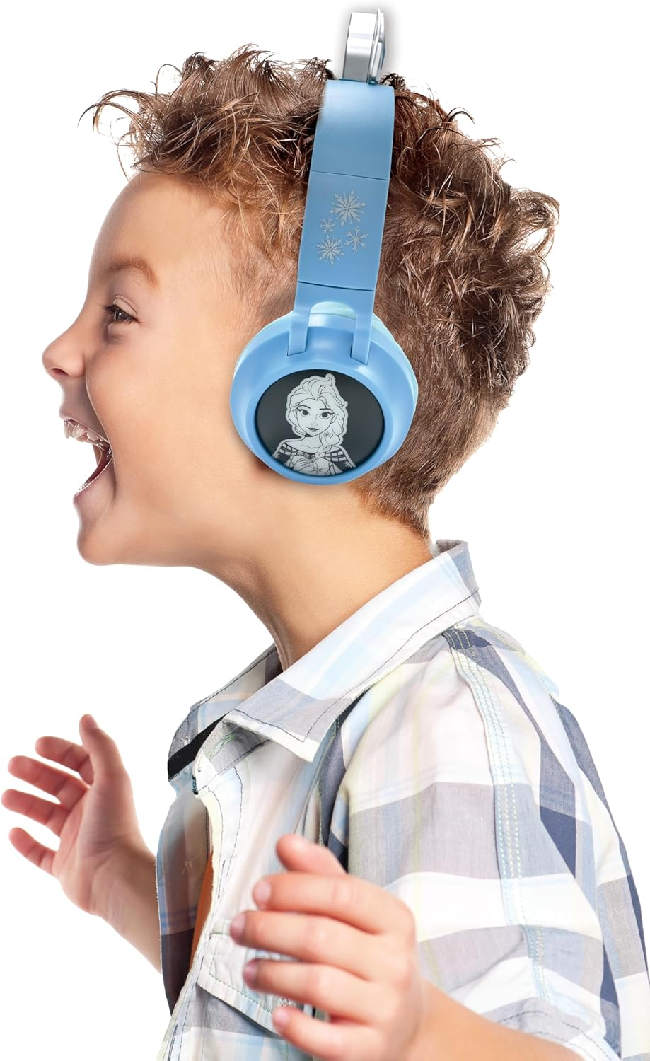 Lexibook, Frost 2-1 Wireless and Wired Headphones with Princess Tiara, Sound Limited to 85Db, Light Effects, Foldable, Adjustable, Rechargeable, HPBT015FZ image number 5