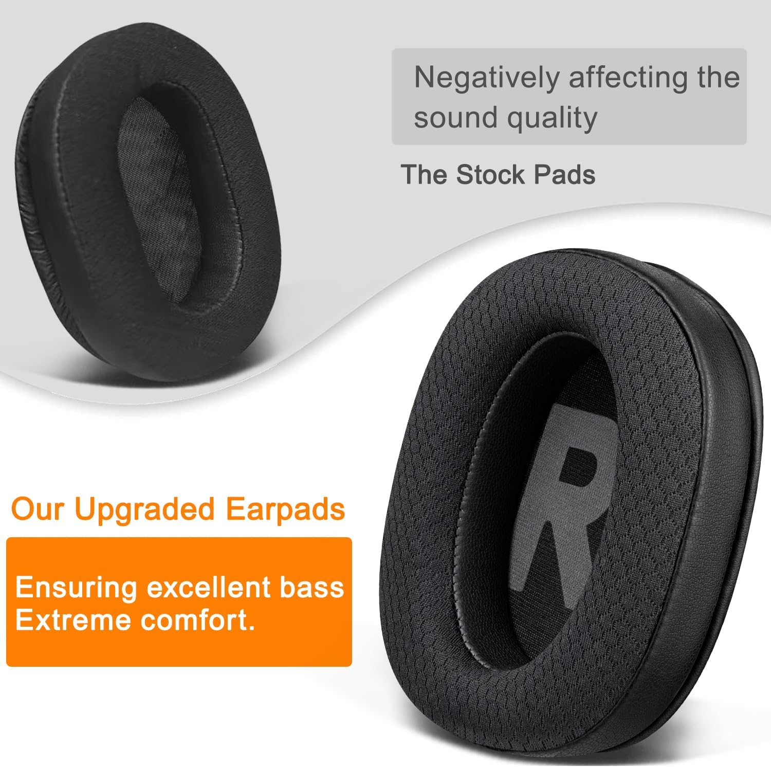 SOULWIT Mesh Fabric Replacement Earpads Cushions for Plantronics (Poly) Rig 600 Pro (HS/HX), Rig 700(HD/HX/HS), Rig 700 Pro(Hs/Hx), Rig 800(HD/HS/LX), Rig 800 Pro(Hd/Hx/Hs), Rig 900 Max HX Headset image number 5