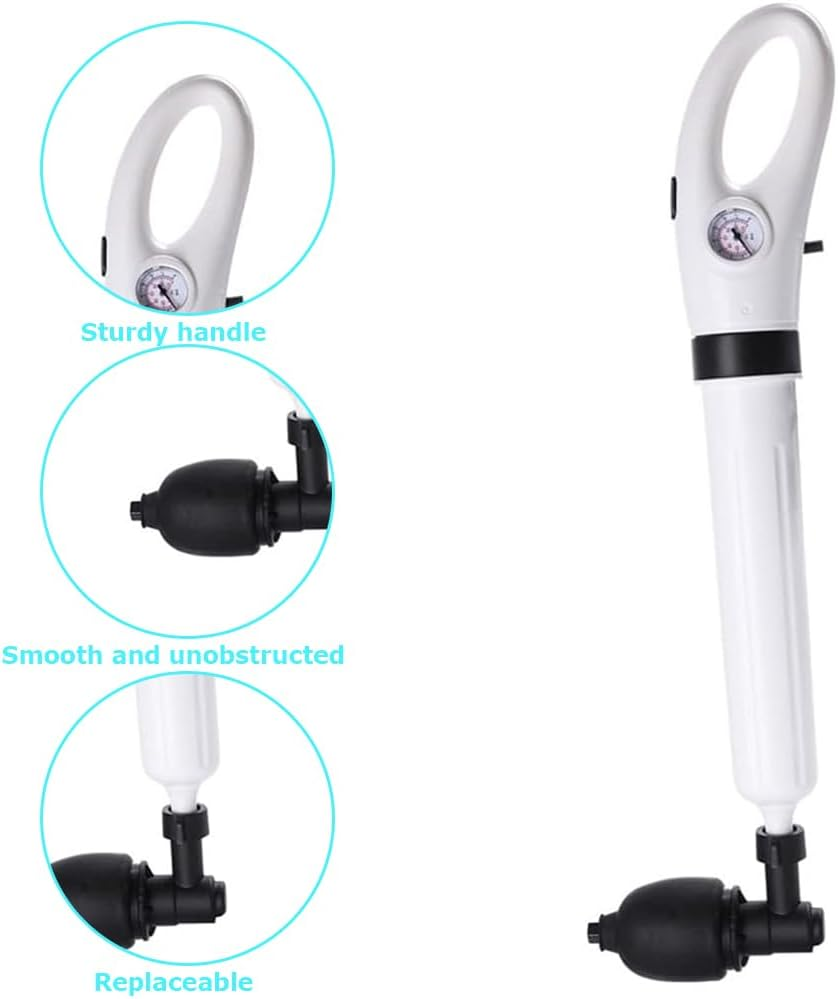 Toilet Plunger Unblocker, with Toilet Unclogging Head,Sink Drain Plug and Pump; Powerful Electric Dredge Equipment, High Pressure Drain Unclogging Tool, Multi-Purpose Air Pump Plunger image number 5
