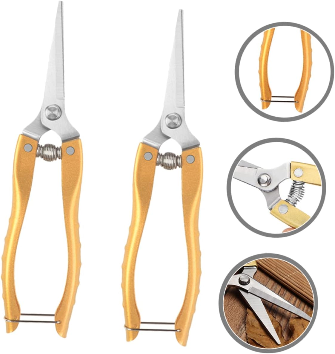 ORFOFE 2Pcs Pruning Shears Stainless Steel Garden Tools for Gardening Trimming Scissors Plant Shears Flower Pruning for Garden Vegetables image number 5