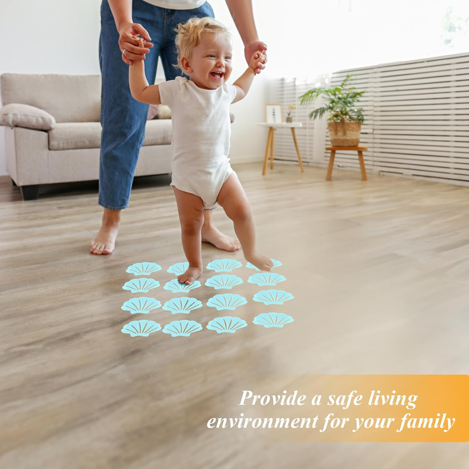 Bathtub Stickers Non Slip, Shell Shaped Tubs Safety Shower Treads, Adhesive Sticker for Bathroom Bathtub, Shower Floor,Blue (12Pcs) image number 6