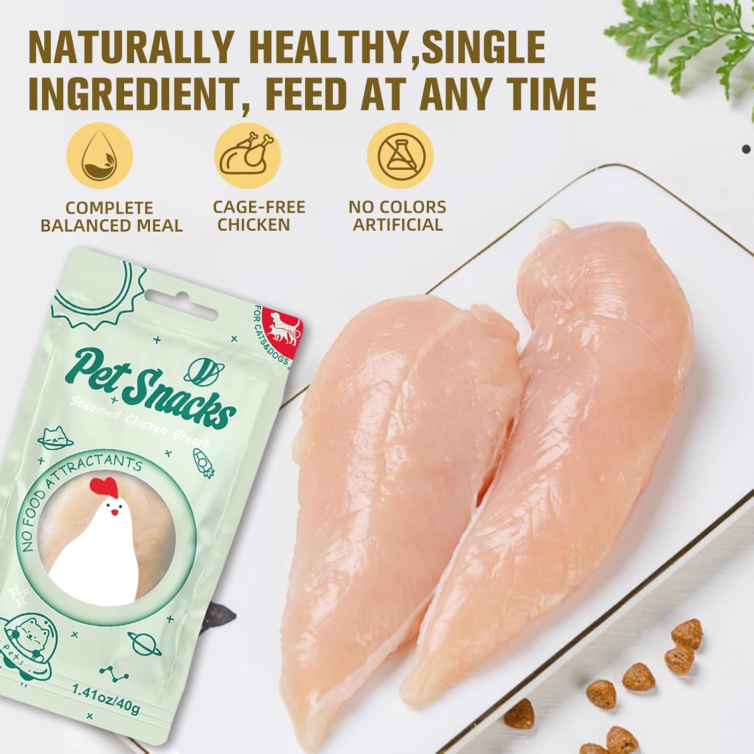 Cat Food Topper for Picky Eaters & Healthy Soft Cat Treat (Chicken), Wet Food with Gravy, High Protein & Limited Ingredient image number 1